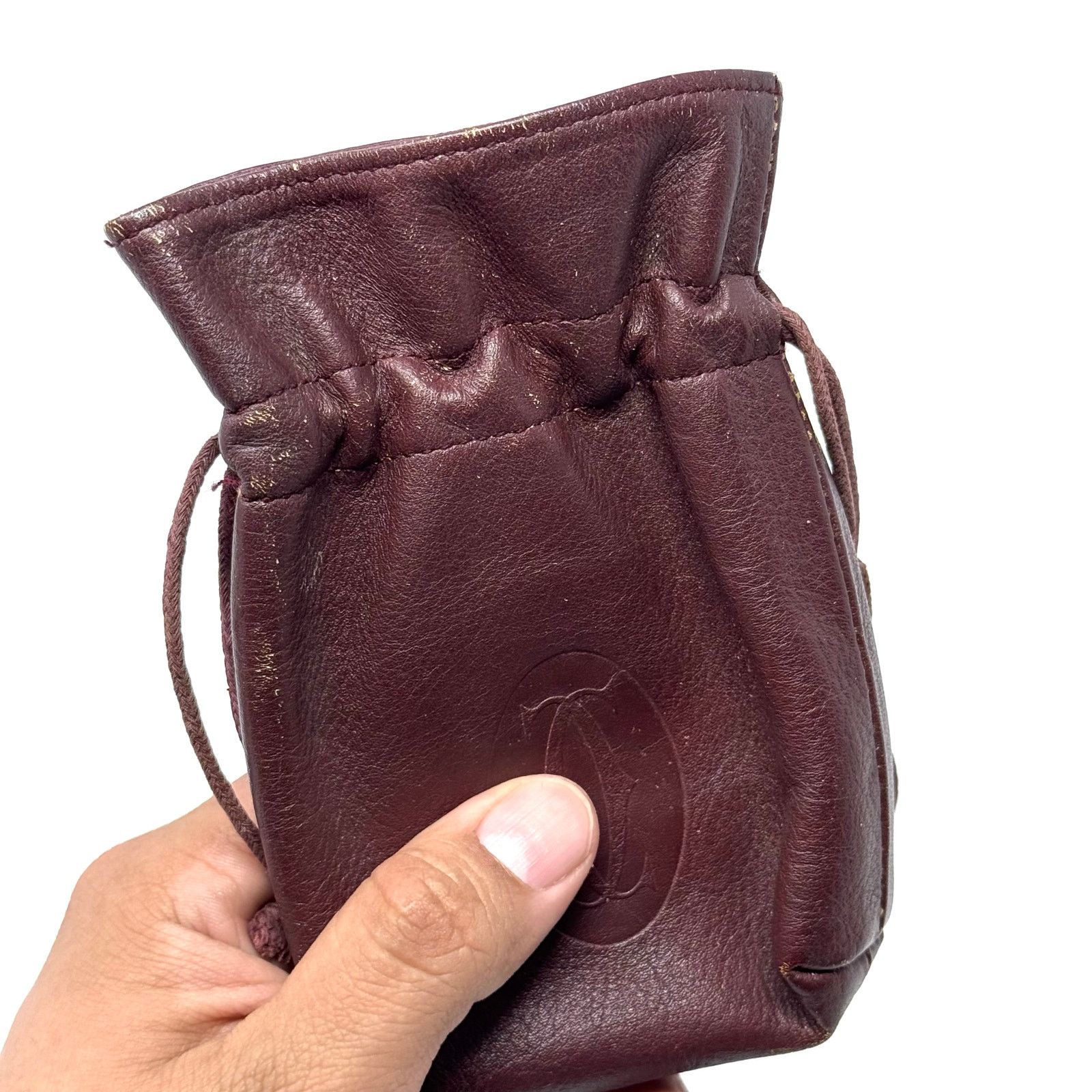 Cartier Cartier Dark Red Leather Pouch Size ONE SIZE - 8 Thumbnail