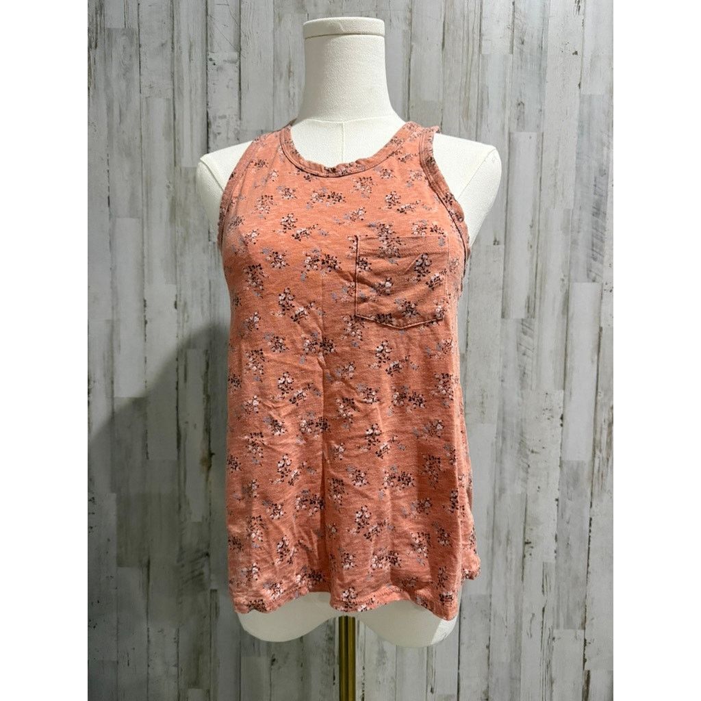 American Eagle Outfitters American Eagle Outfitters Tank Top Womens XS Peach Floral Size XS / US 0-2 / IT 36-38 - 2 Thumbnail