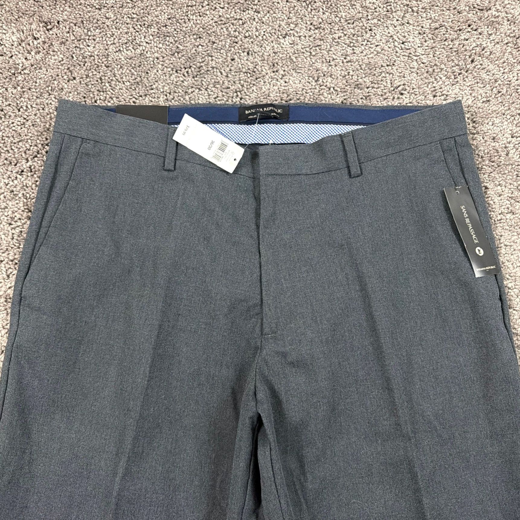 Banana Republic Banana Republic Pants Mens 36 Gray Slim Tailored Pleated Dress Business Non-Iron Dress Pants Mens Slim Gray 36 Size US 35 - 2 Thumbnail