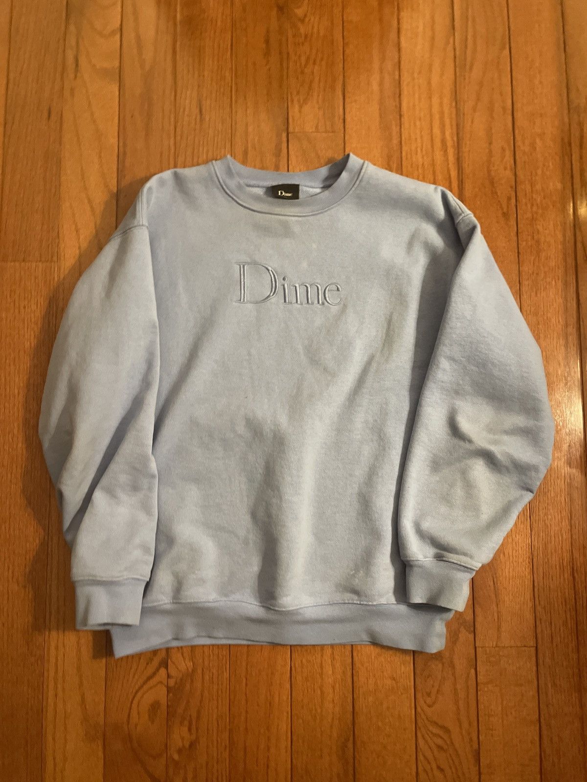 image of Dime Embroidered Crewneck Blue, Men's (Size Medium)