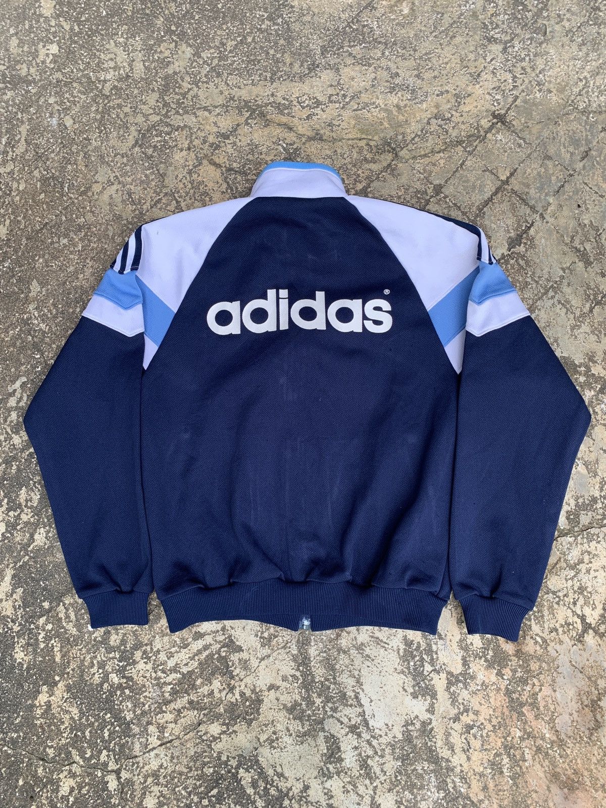 Adidas × Descente × Vintage 1990s Adidas Descente Trashed 3 Stripes Track Jacket Size S / US 4 / IT 40 - 4 Thumbnail
