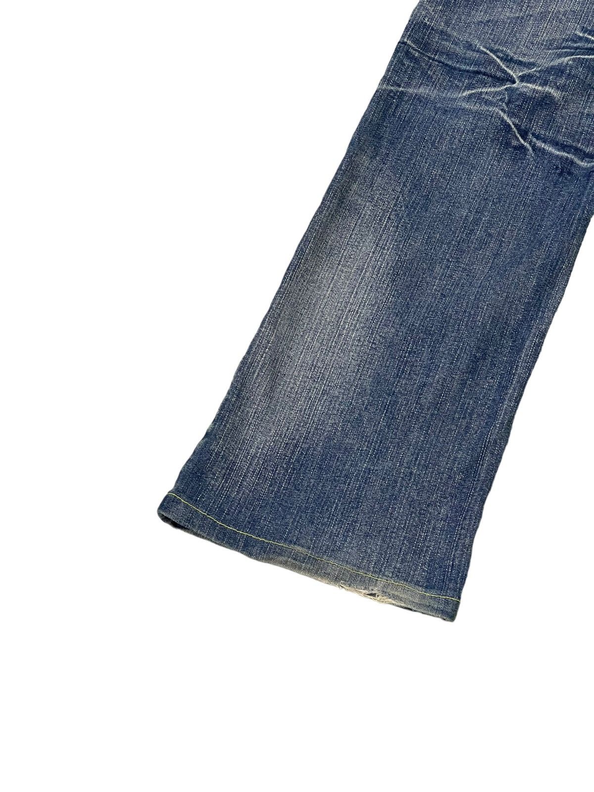 Japanese Brand Flare Jeans Nicole Club Distress Low Rise Boot Cut 7🟦1 Size US 35 - 15 Thumbnail