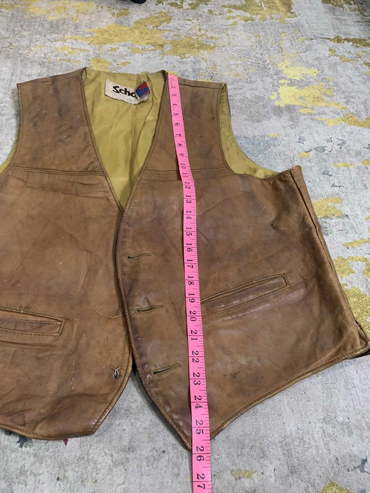 Vintage Vintage 80’s Schott Leather Vest Trashed Size US L / EU 52-54 / 3 - 11 Thumbnail