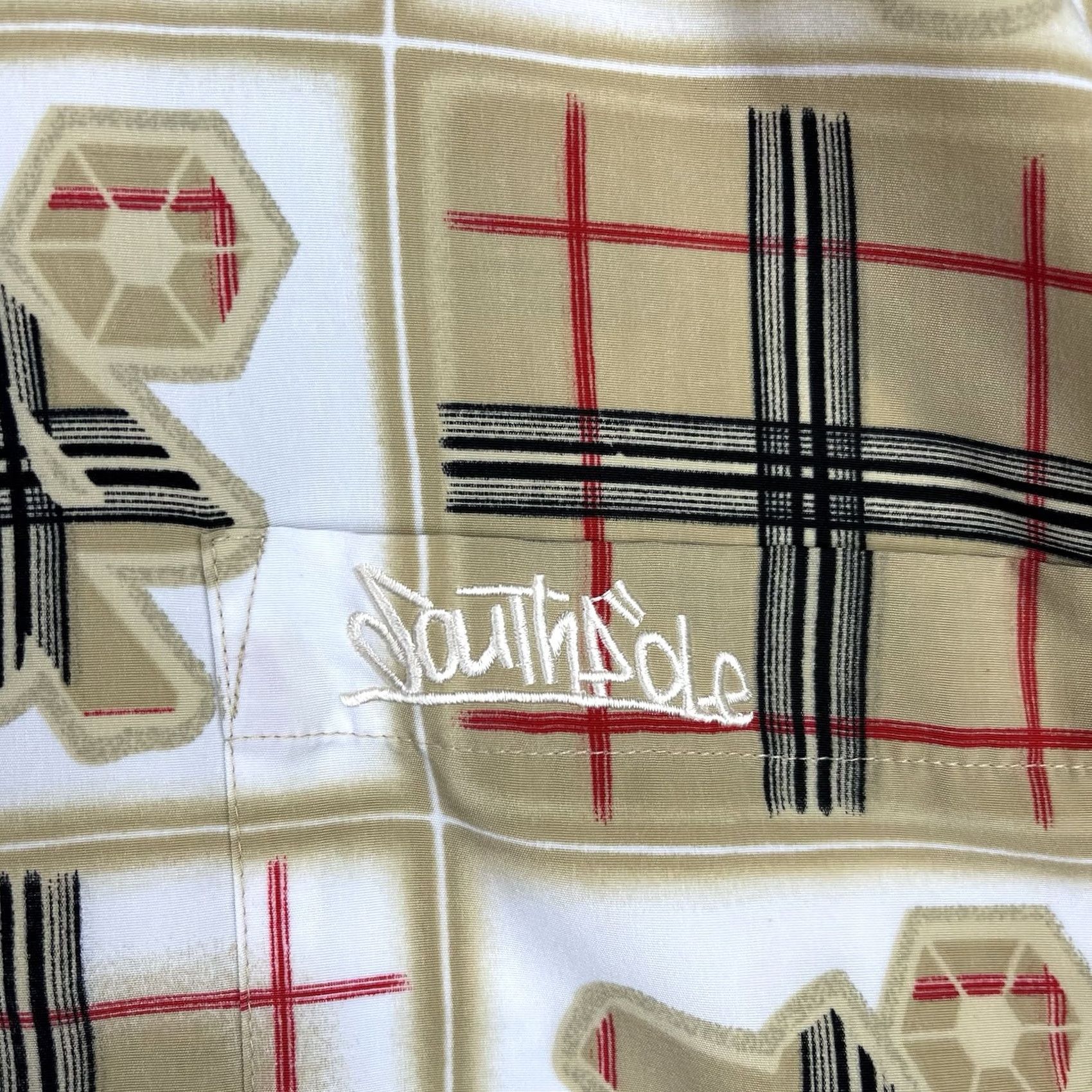 Southpole VINTAGE Southpole Shirt Mens Large Brown Camp Collar Graffiti Hip Hop Plaid Y2K Size US L / EU 52-54 / 3 - 4 Thumbnail