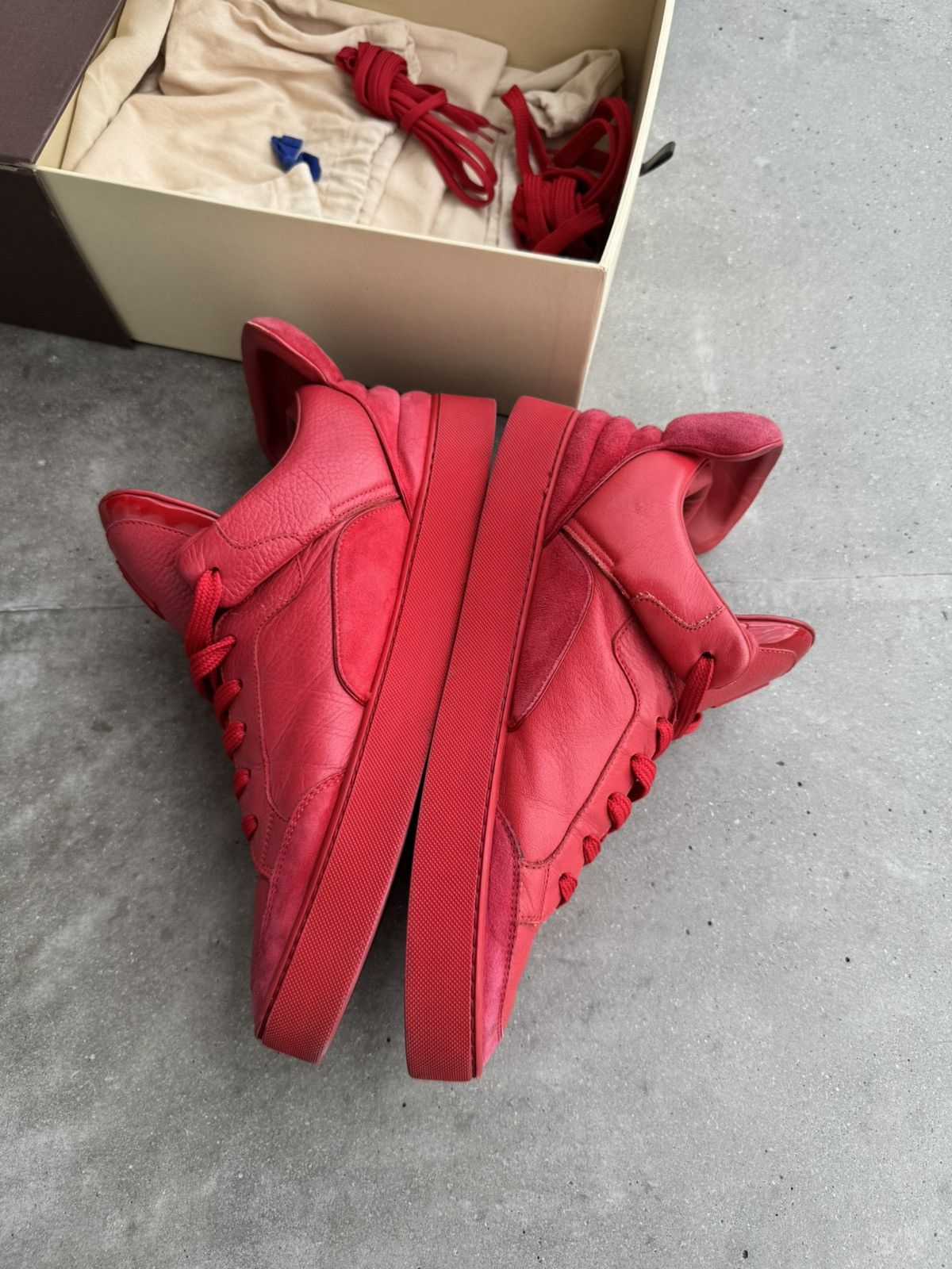 Louis Vuitton 🚀 RARE Louis Vuitton x Kanye West Don Sneakers Red Size US 10.5 / EU 43-44 - 6 Thumbnail