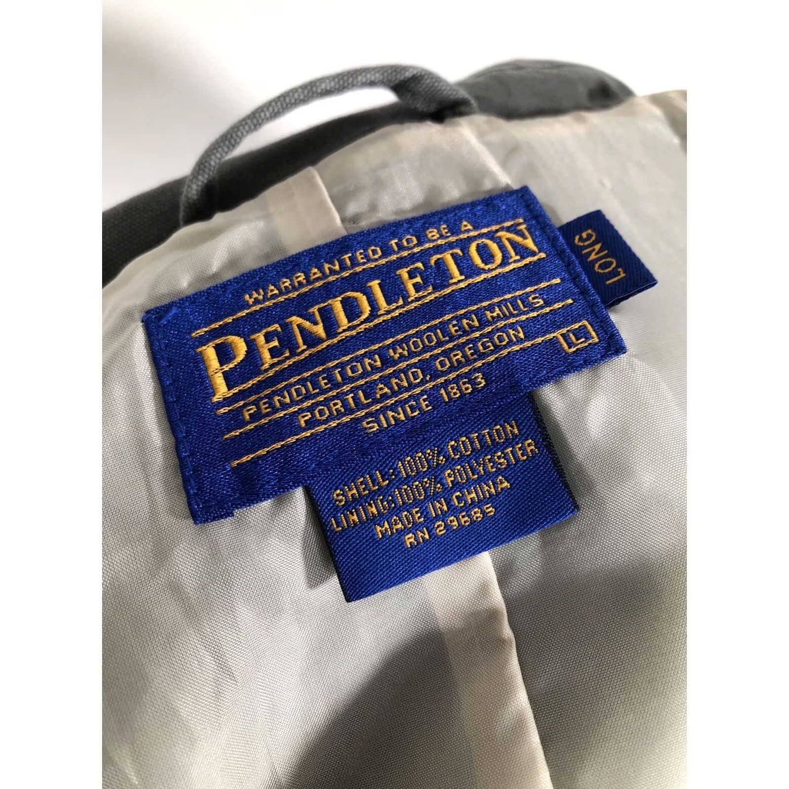Pendleton Pendleton Canvas Blazer Jacket Mens Large Long Chore Field Coat Greenish Gray Wrangler-Style Cowboy-Workwear? Size 42R - 7 Thumbnail