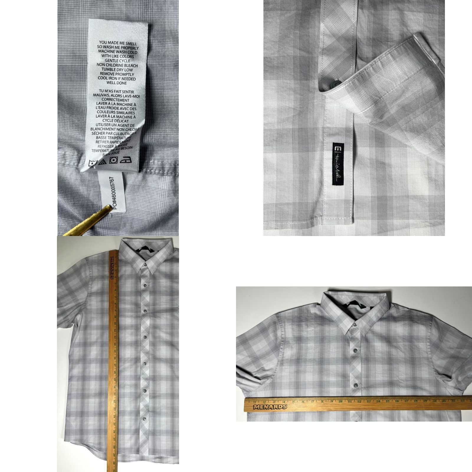 TravisMathew Travis Mathew Men's Cash or Check Short Sleeve Button-Up Shirt Plaid Sz L Size US L / EU 52-54 / 3 - 9 Thumbnail