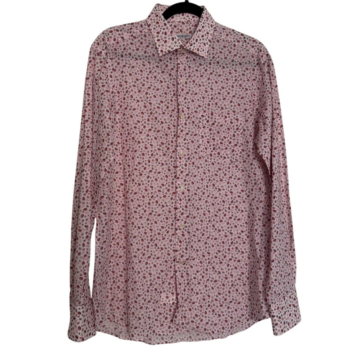 Other Schostal Roma Pink Cotton Leaves Print Button Down Size US L / EU 52-54 / 3 - 1 Thumbnail
