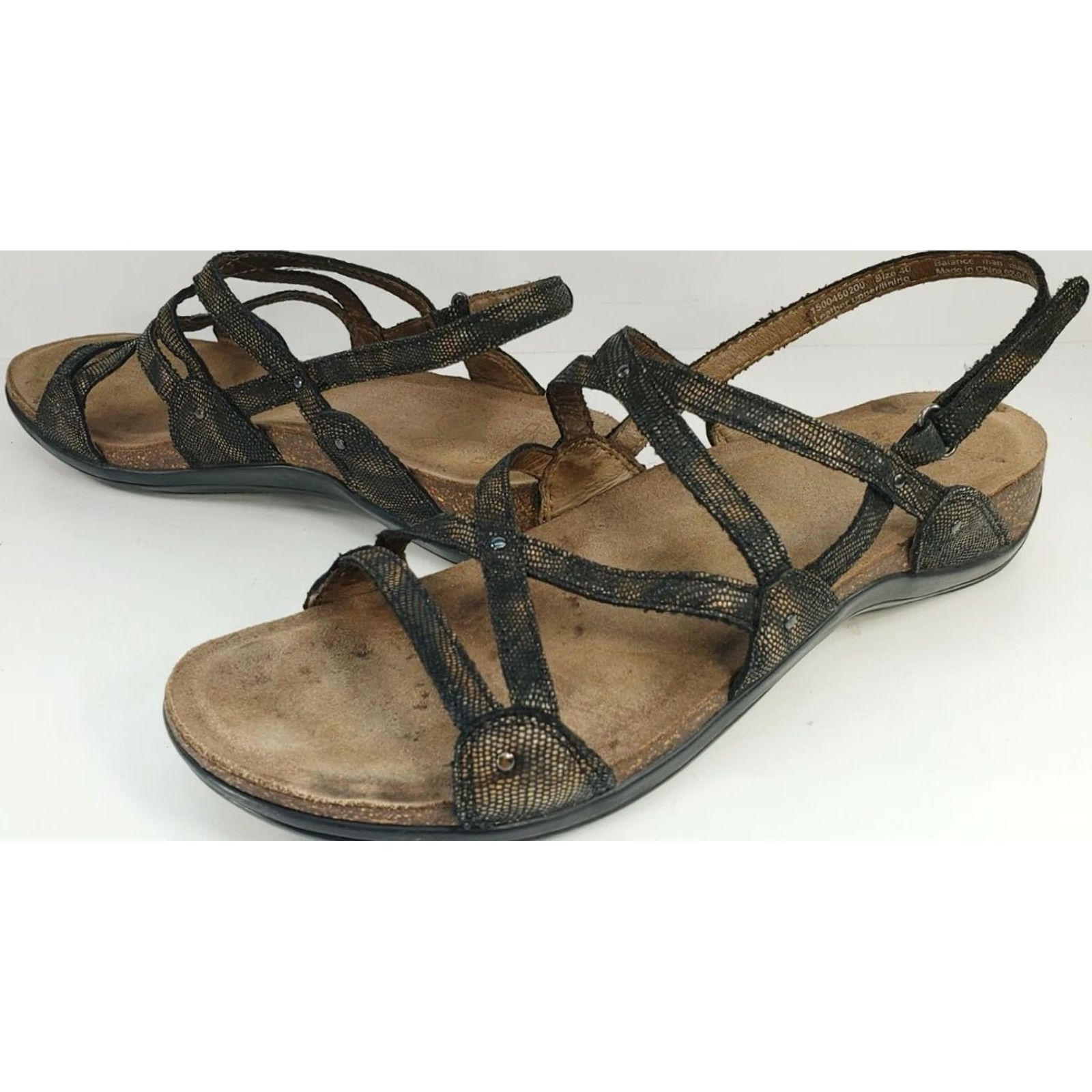 Dansko Dansko Jovie Slingback Flats Sandals Black Leather Strappy Hook & Loop Casual Womens 1500450200 40/US9 Size US 9 / IT 39 - 2 Thumbnail