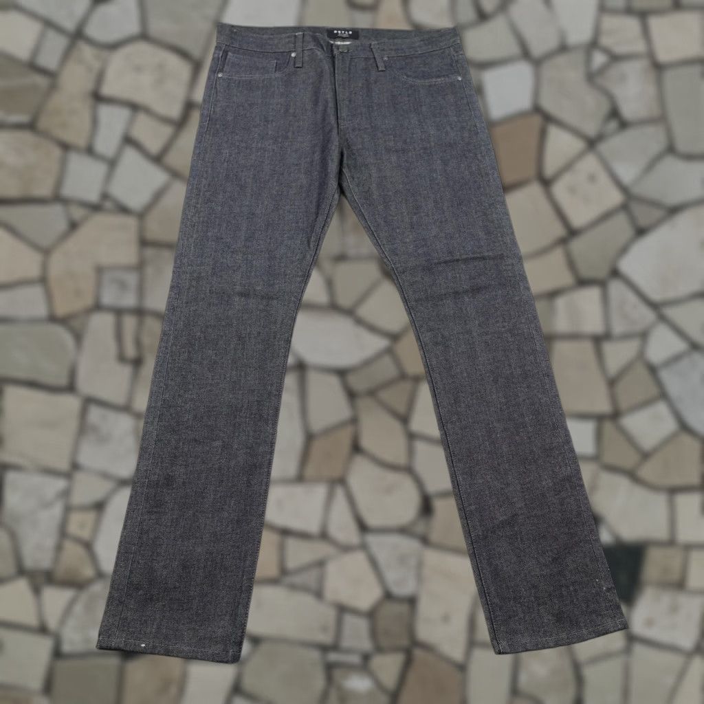 Denime DSTLD Jeans Mens 36x32 Skinny Fit Selvedge Denim Charcoal Gray Inseam 32 Waist 36 Mens Size US 36 / EU 52 - 1 Thumbnail