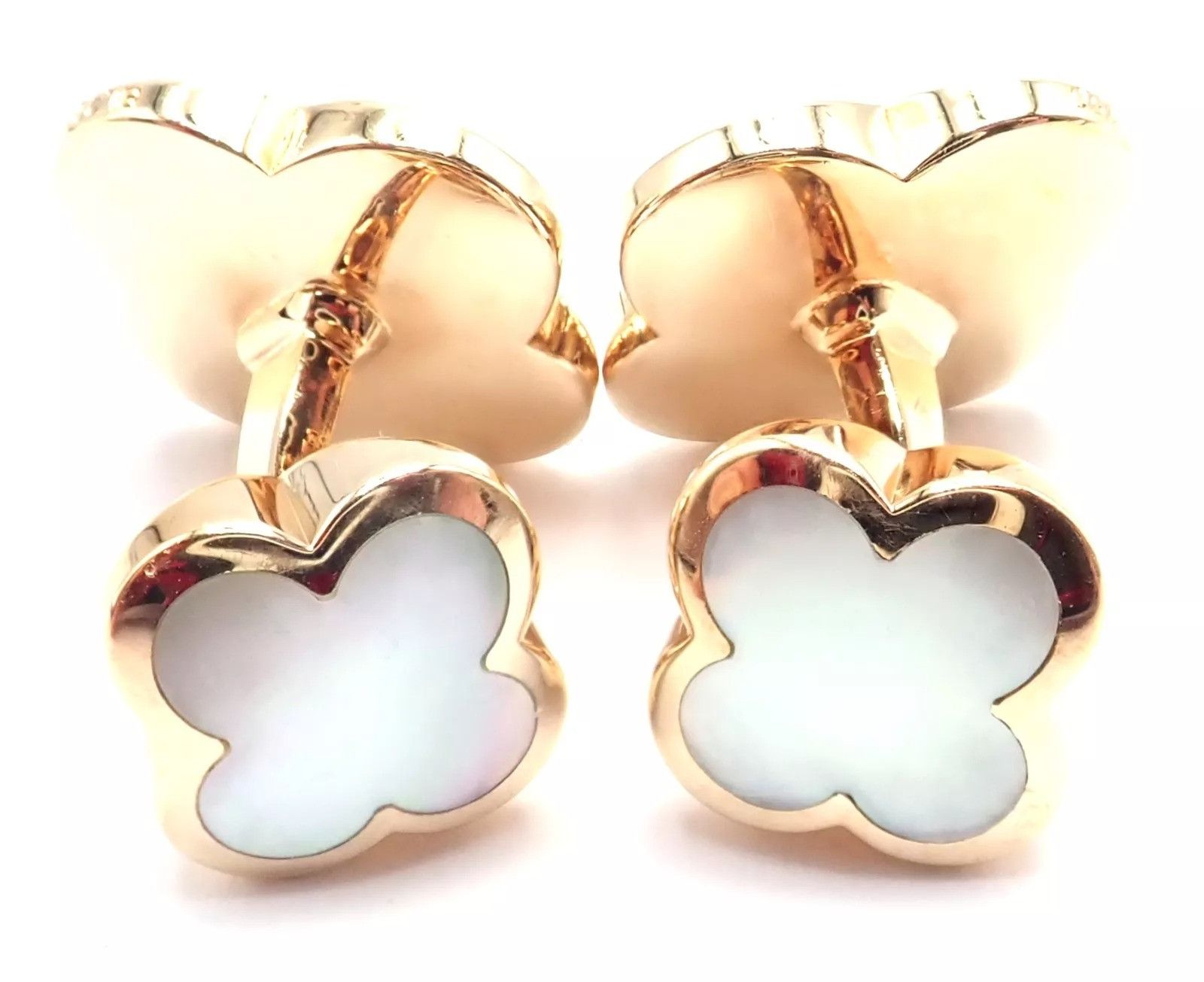 Van Cleef & Arpels Cleef & Arpels 18k Pure Alhambra Mother Of Pearl Cufflinks Size ONE SIZE - 4 Thumbnail