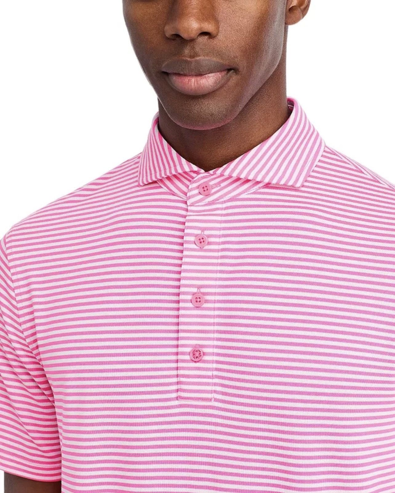 G/FORE G/FORE Men's Candy Perforated Stripe Tech Jersey Polo Size US L / EU 52-54 / 3 - 4 Thumbnail