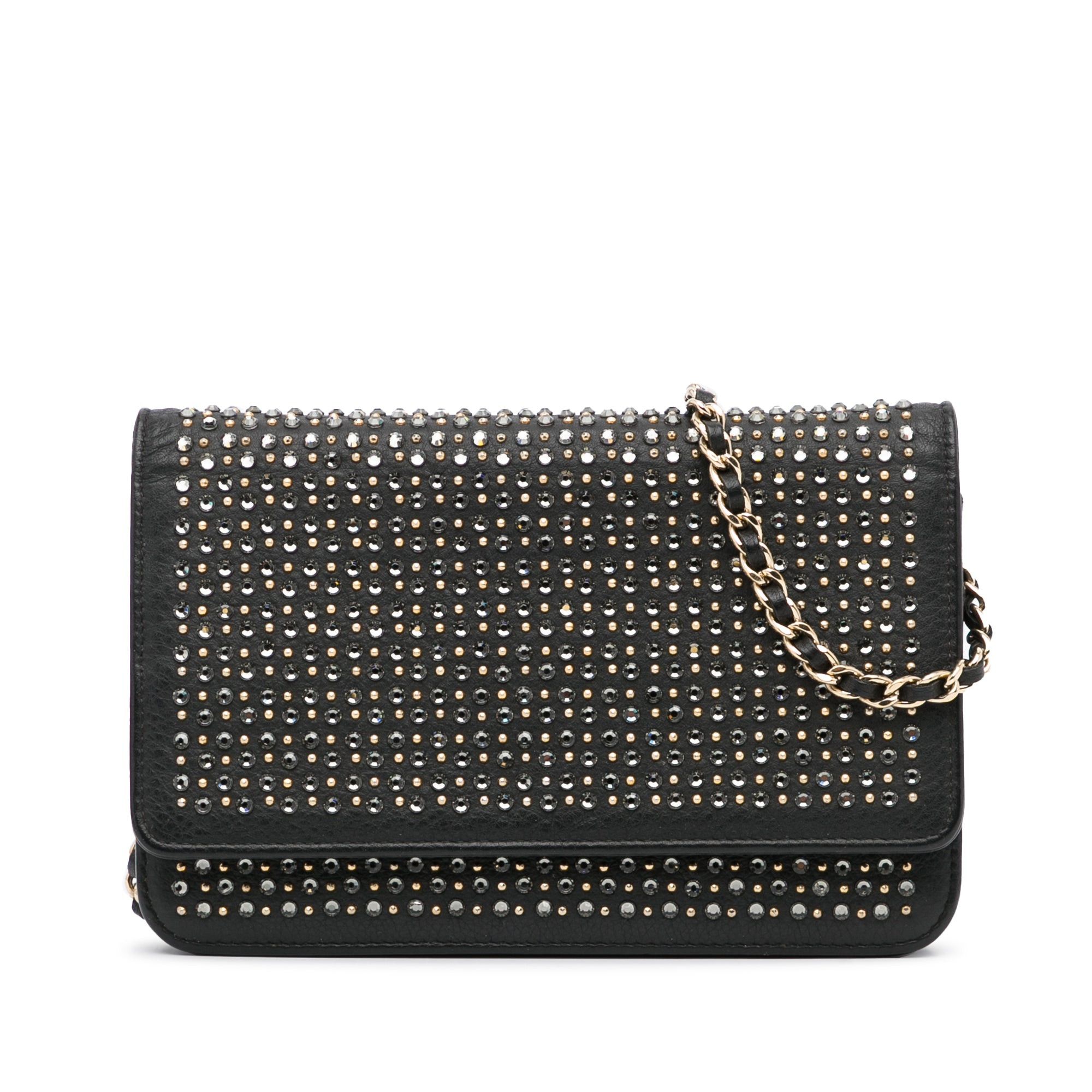Chanel Chanel Studded Leather Wallet on Chain Black Size ONE SIZE - 1 Thumbnail