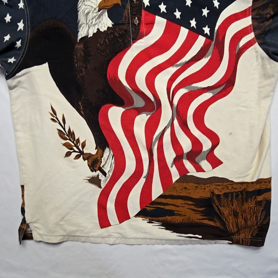 Other American Summer Eagle Flag Graphic Polo Patriotic AOP 2XL Size US XXL / EU 58 / 5 - 3 Thumbnail