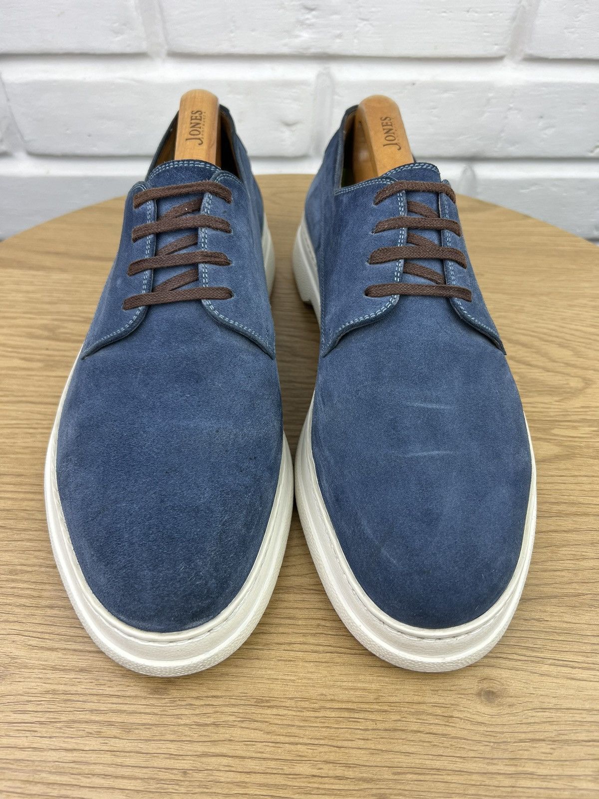 Gucci GUCCI Derby Suede Shoes Lace-up GG Logo Blue Men’s Size US 9.5 / EU 42-43 - 4 Thumbnail