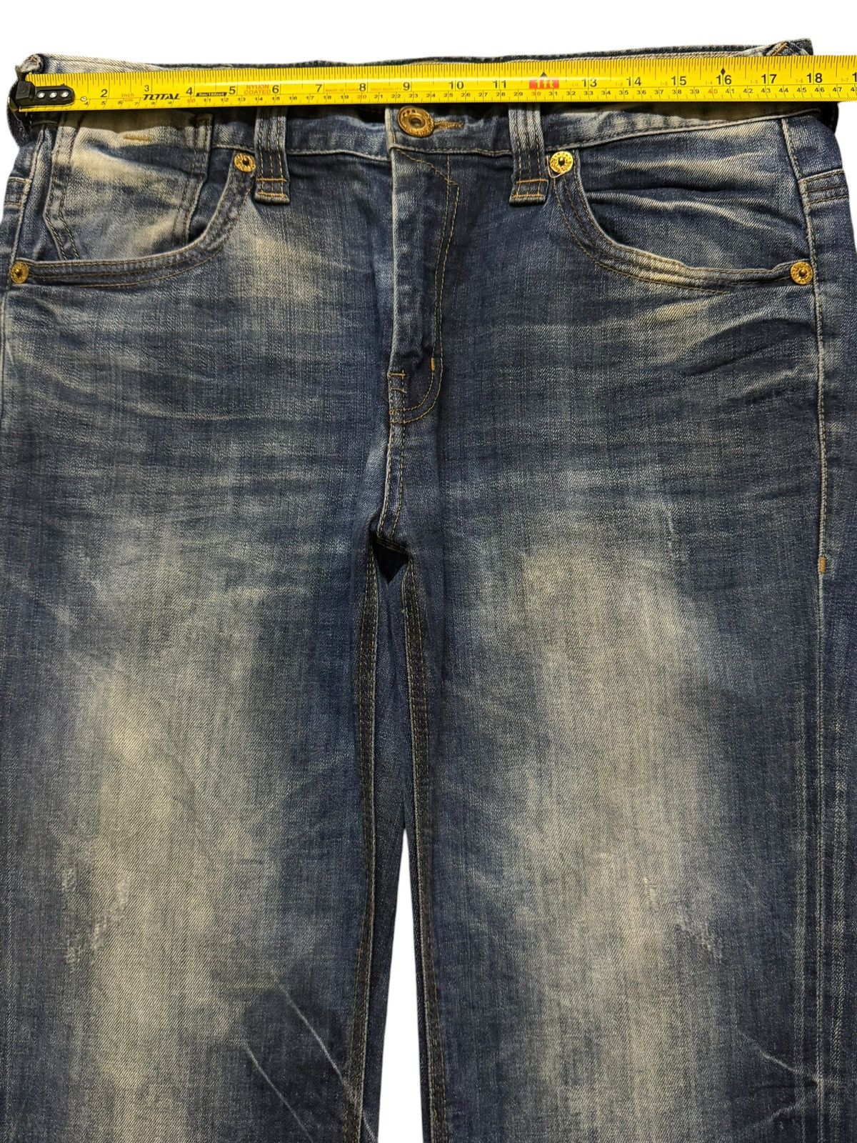 Japanese Brand Vintage Y2K Japanese Brand Blue Faded Wash Bleached Wide Leg Size US 35 - 8 Thumbnail