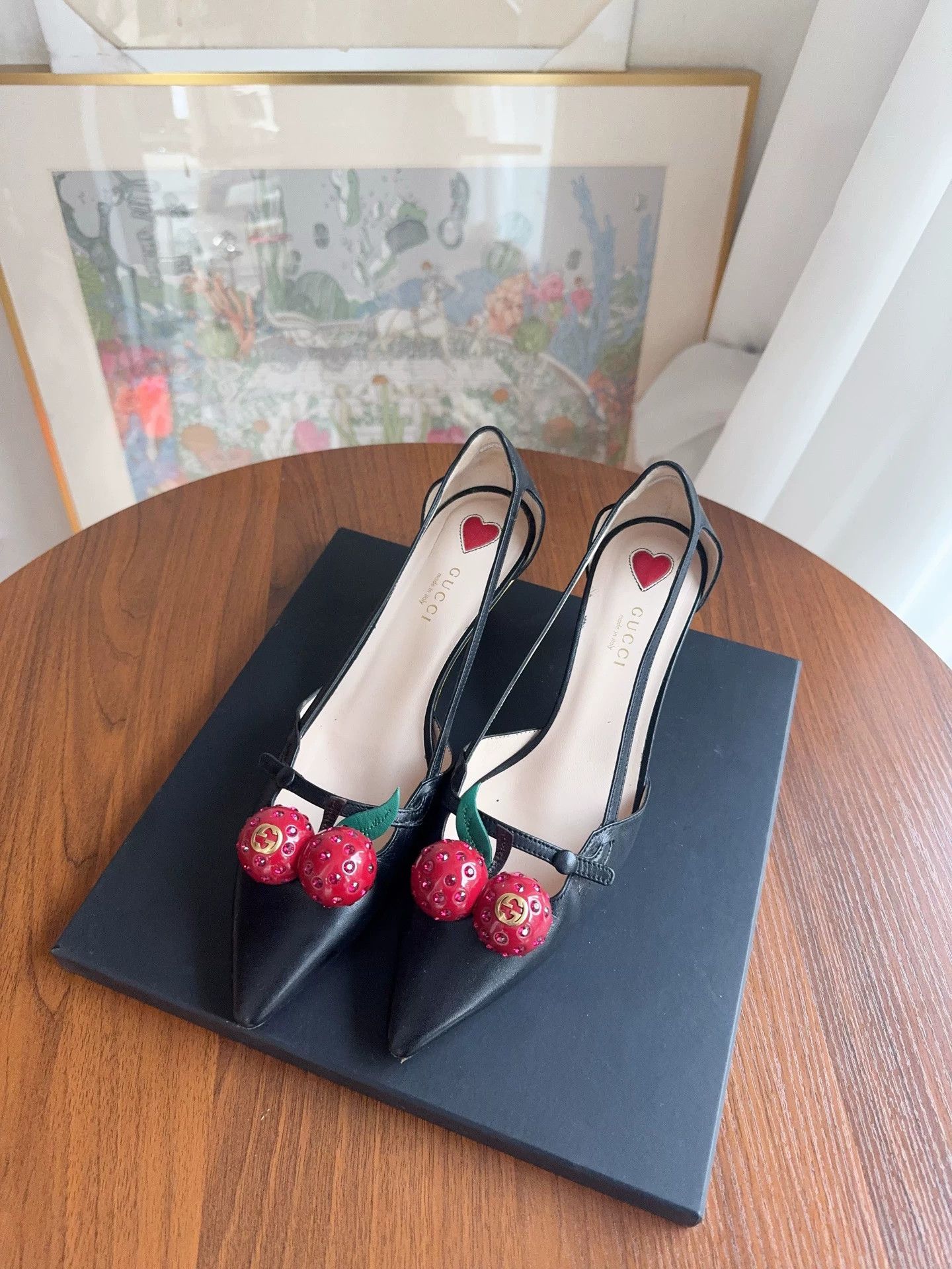 Gucci Gucci Cherry Bamboo Heel Sandals 38 95 New Size US 7 / IT 37 - 1 Thumbnail