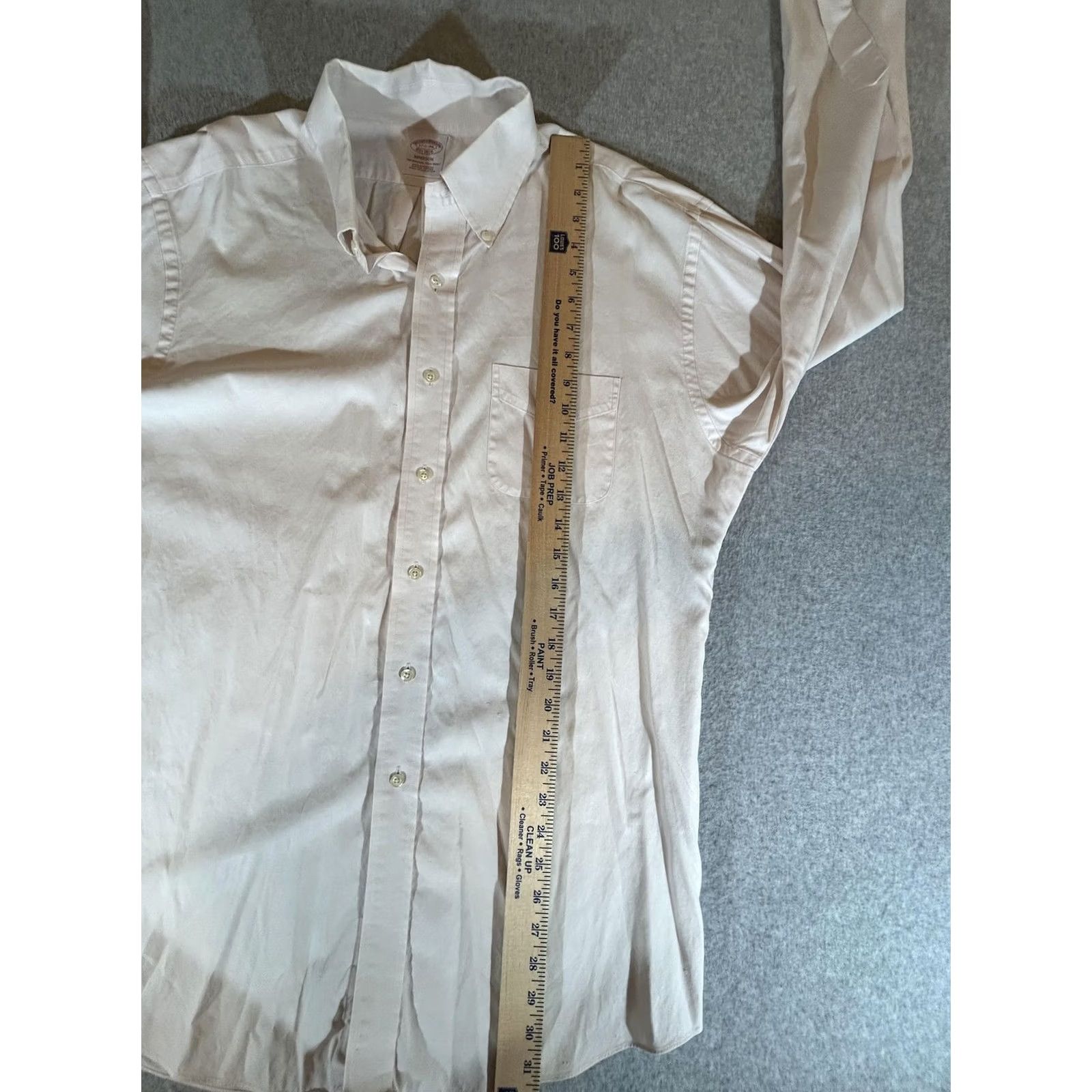 Brooks Brothers Brooks Brothers Shirt Men XL Beige Madison Long Sleeve Button Formal Office 17.5 36/37 100% Cotton Dress Shirt Button-Down Collar Mens Size 48R - 7 Thumbnail