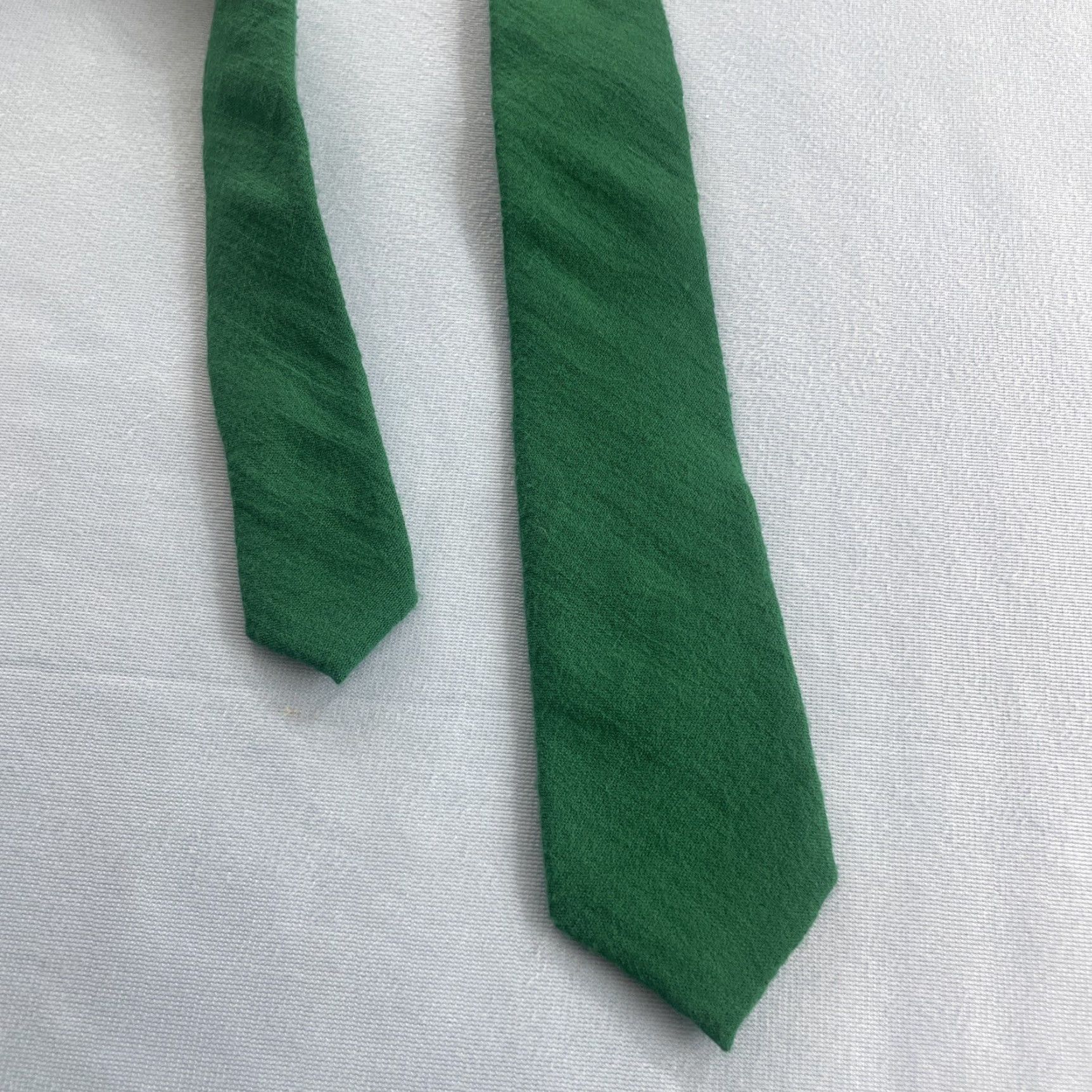 Original Penguin VINTAGE Original Penguin Tie Green Linen Cotton Skinny Neck Tie 2.5" Classic 57"-60" Mens Size ONE SIZE - 3 Thumbnail
