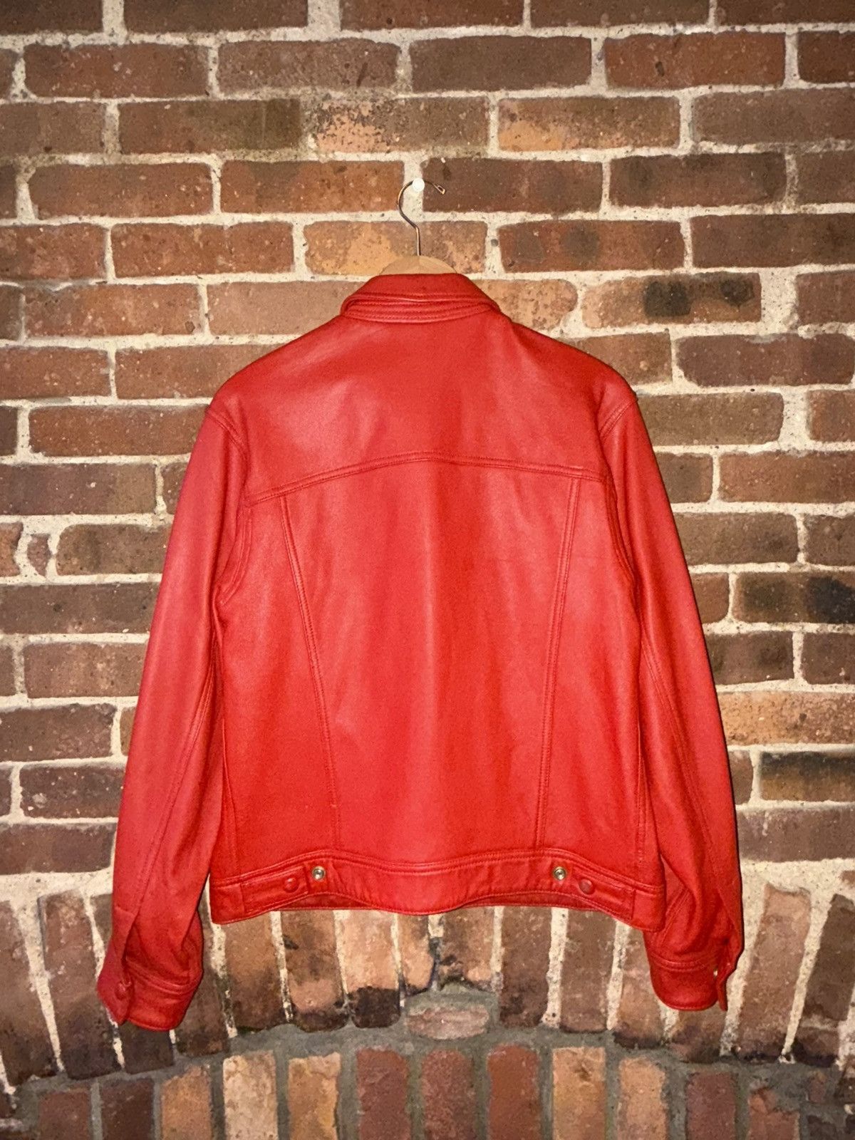 Supreme Supreme Red Leather Trucker Jacket Size US S / EU 44-46 / 1 - 5 Thumbnail