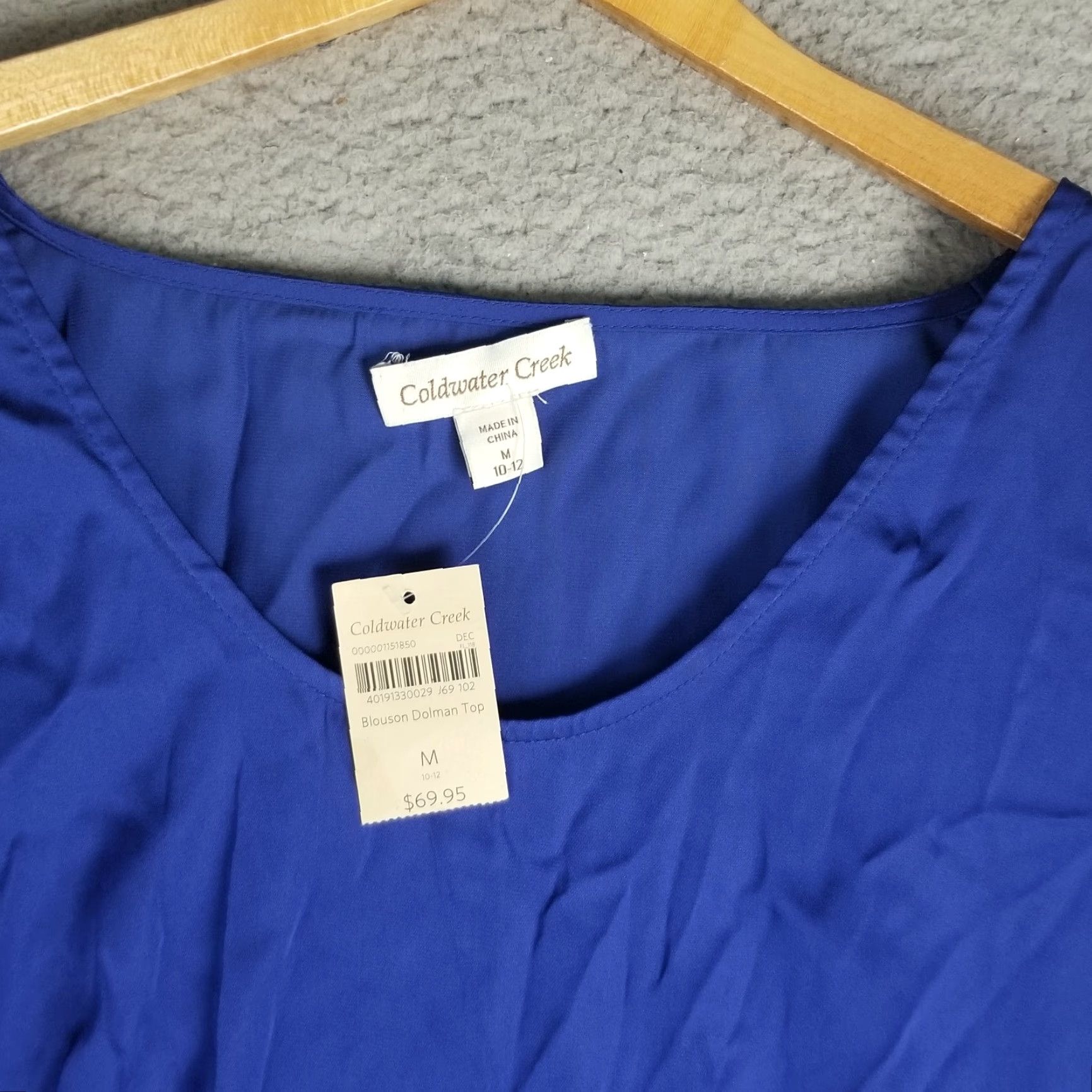 Coldwater Creek Coldwater Creek Top Medium 12 Blue Dolman Sleeve Pullover Blouson NWT 9 Size M / US 6-8 / IT 42-44 - 2 Thumbnail