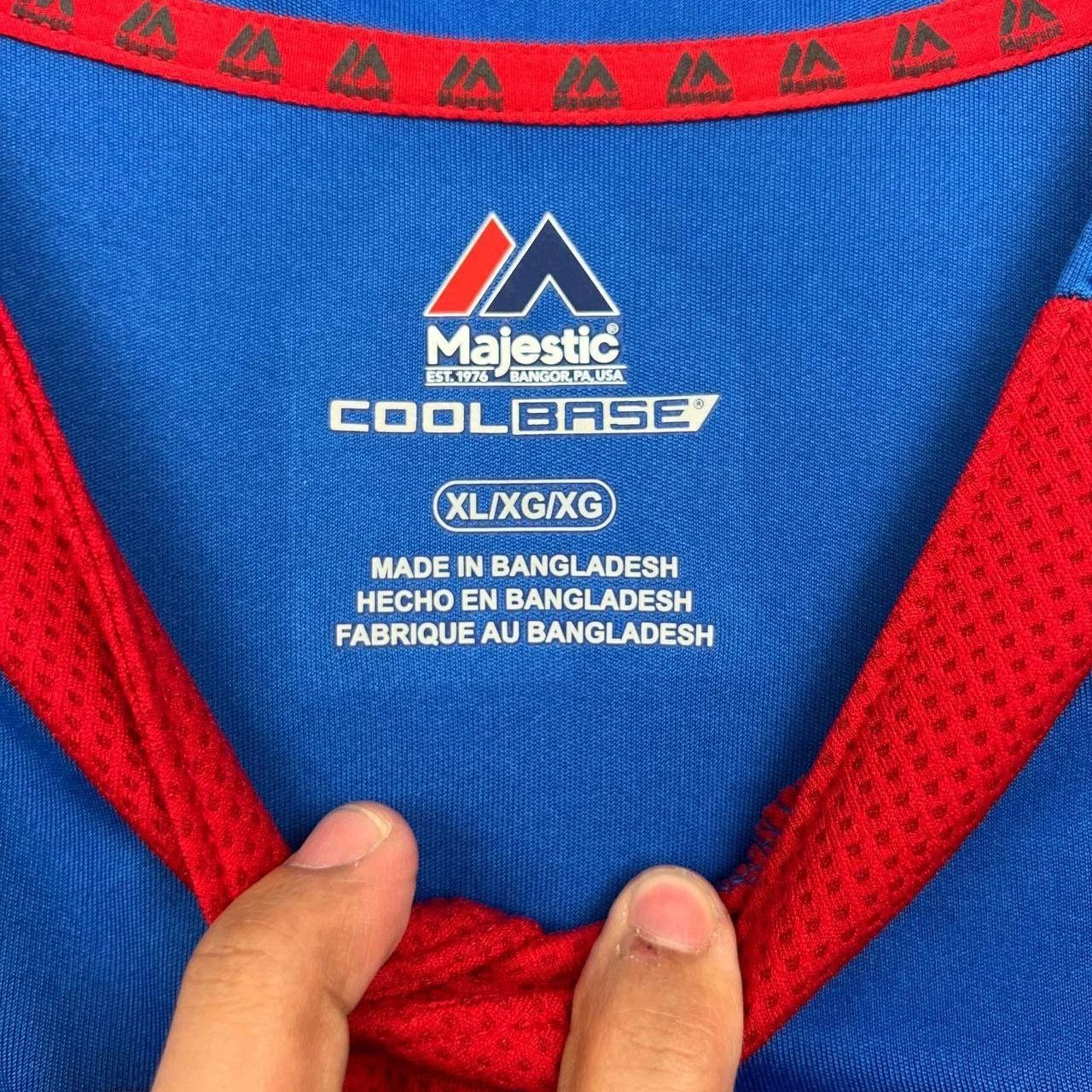Majestic Chicago Cubs Shirt Men Blue Red Majestic Short Sleeve XL Size US XL / EU 56 / 4 - 7 Thumbnail