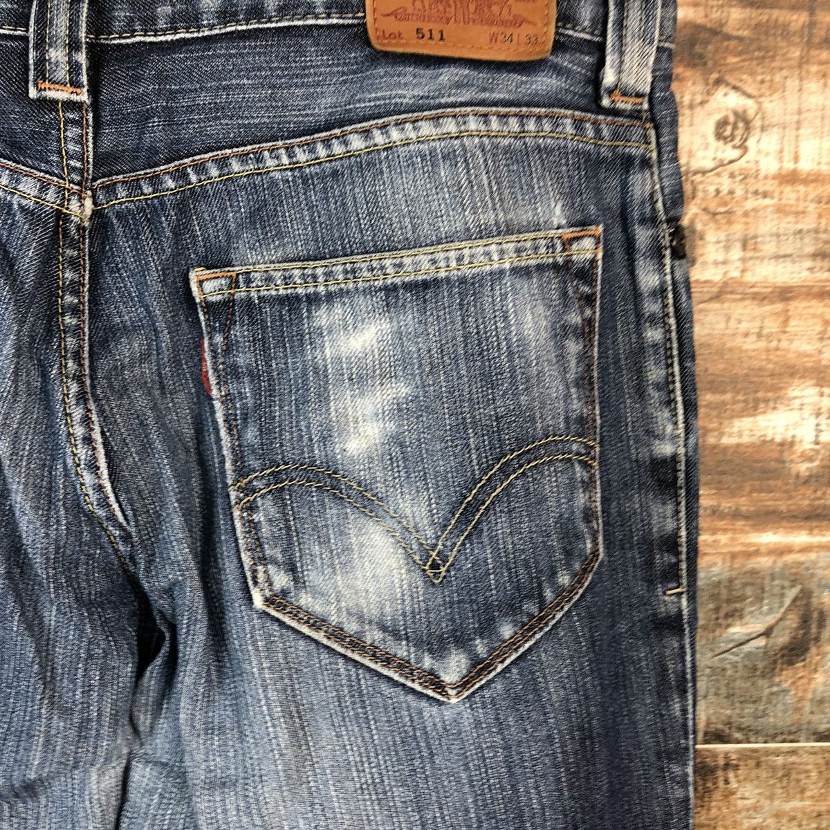 Levi's DL Levis 511 Vintage faded ripped Blue Denim Pants #C146 Size US 34 / EU 50 - 16 Thumbnail