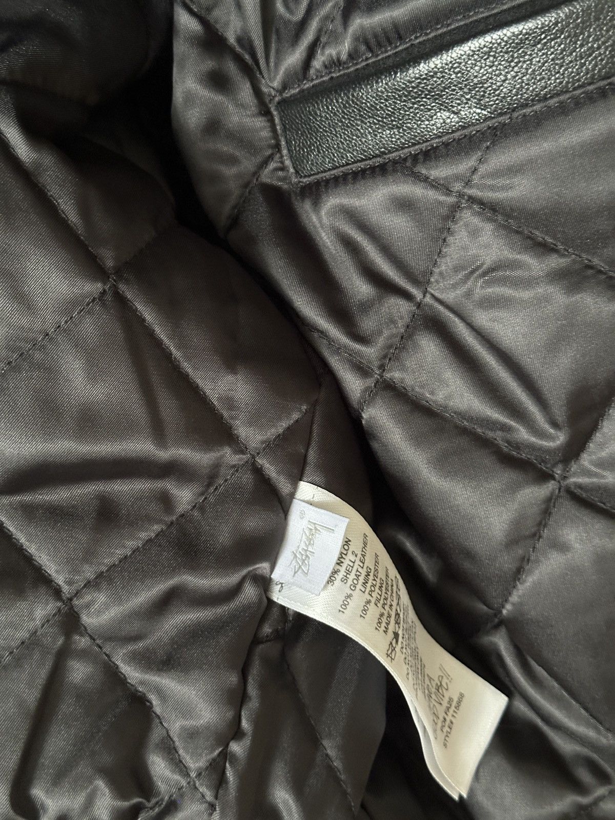Stussy Stussy FW25 Globe Varsity jacket wit black leather sleeves Size US M / EU 48-50 / 2 - 9 Thumbnail