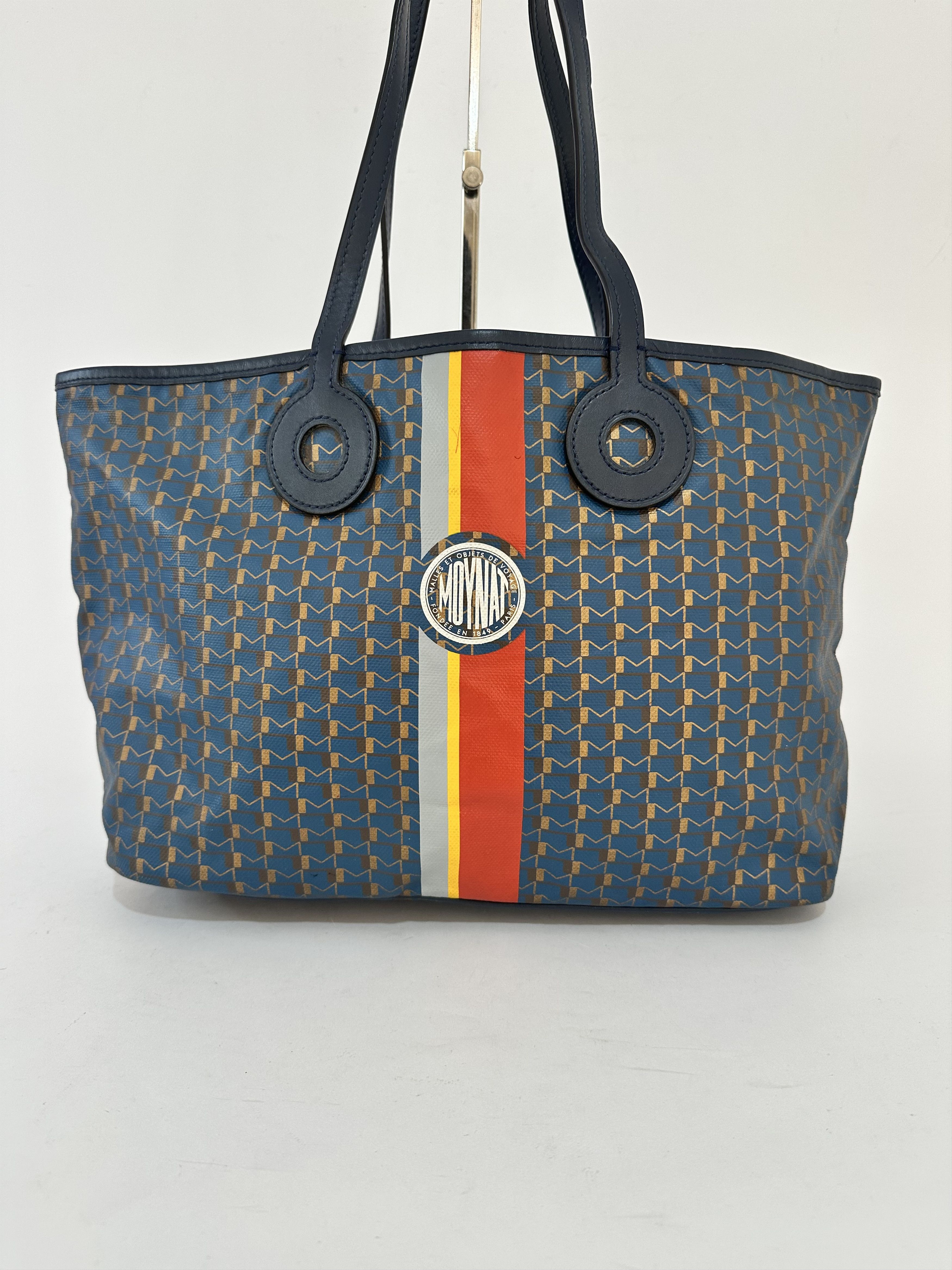 Moynat Moynat Blue Monogram Coated Canvas and Leather Tote Size ONE SIZE - 2 Thumbnail