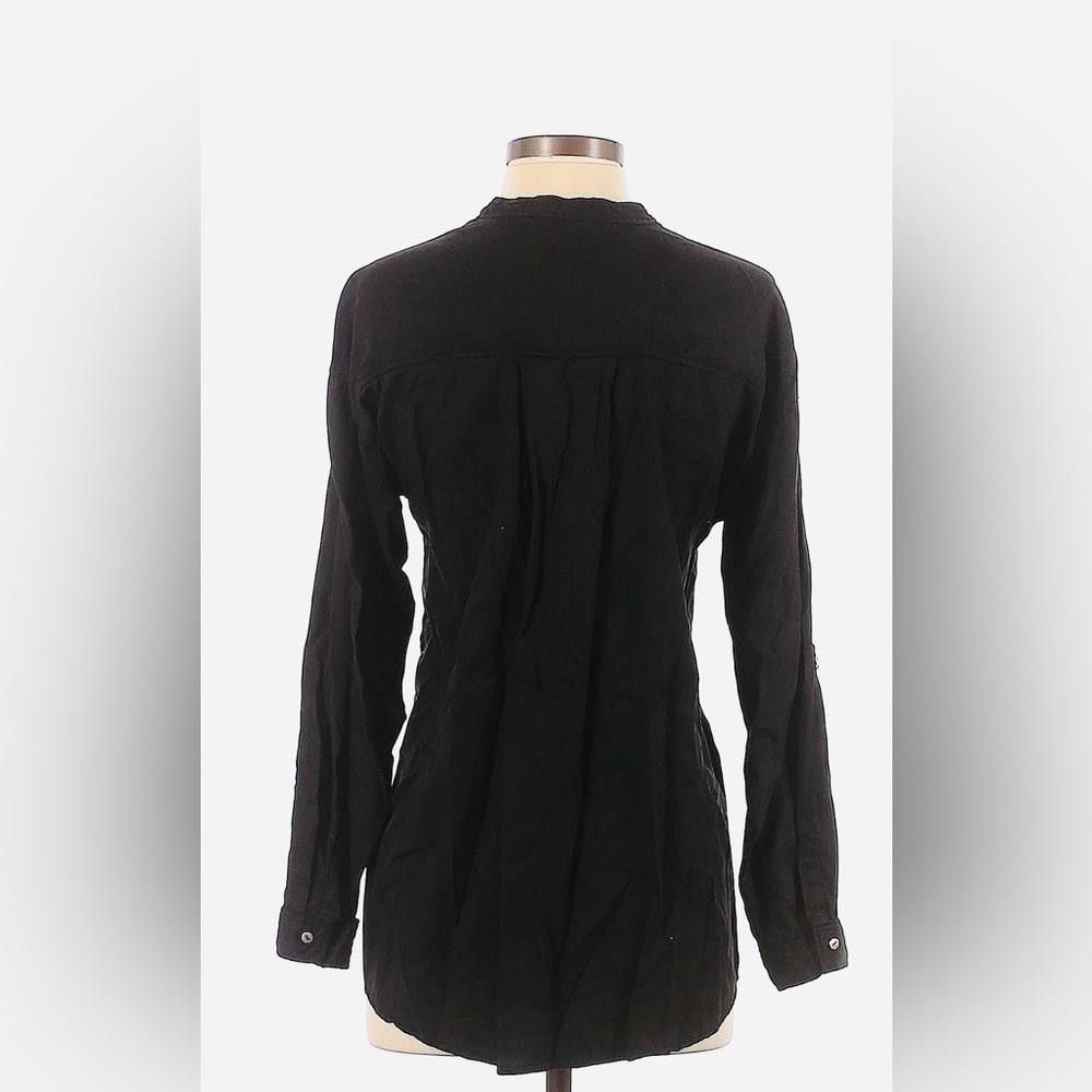 Designer Zara Women's Casual Black Long Sleeve Shirt with Pockets Size XS / US 0-2 / IT 36-38 - 2 Thumbnail