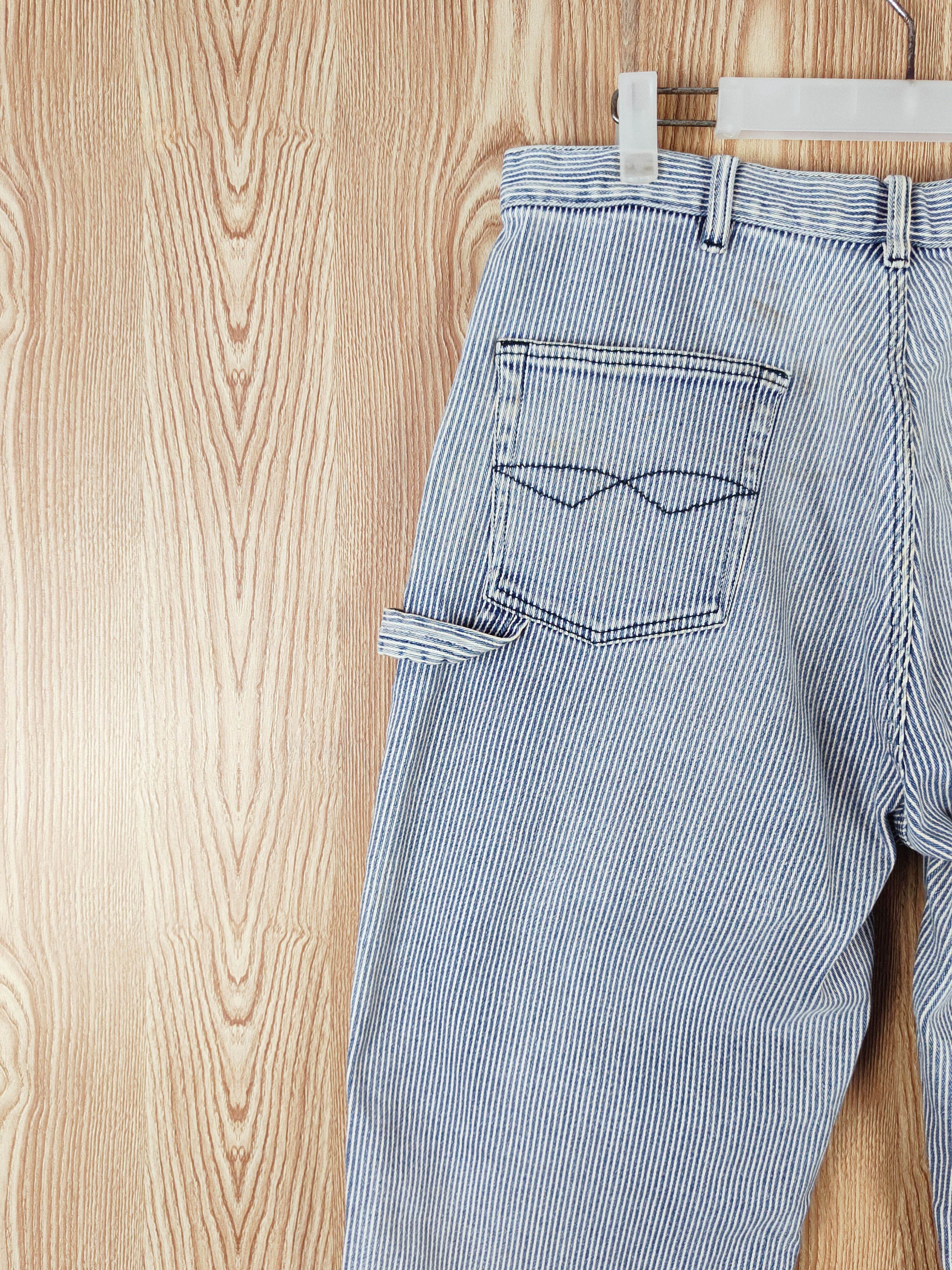 Japanese Brand B.C.Factory Blue Stripe Distressed Ripped Jeans #W599 Size US 34 / EU 50 - 8 Thumbnail