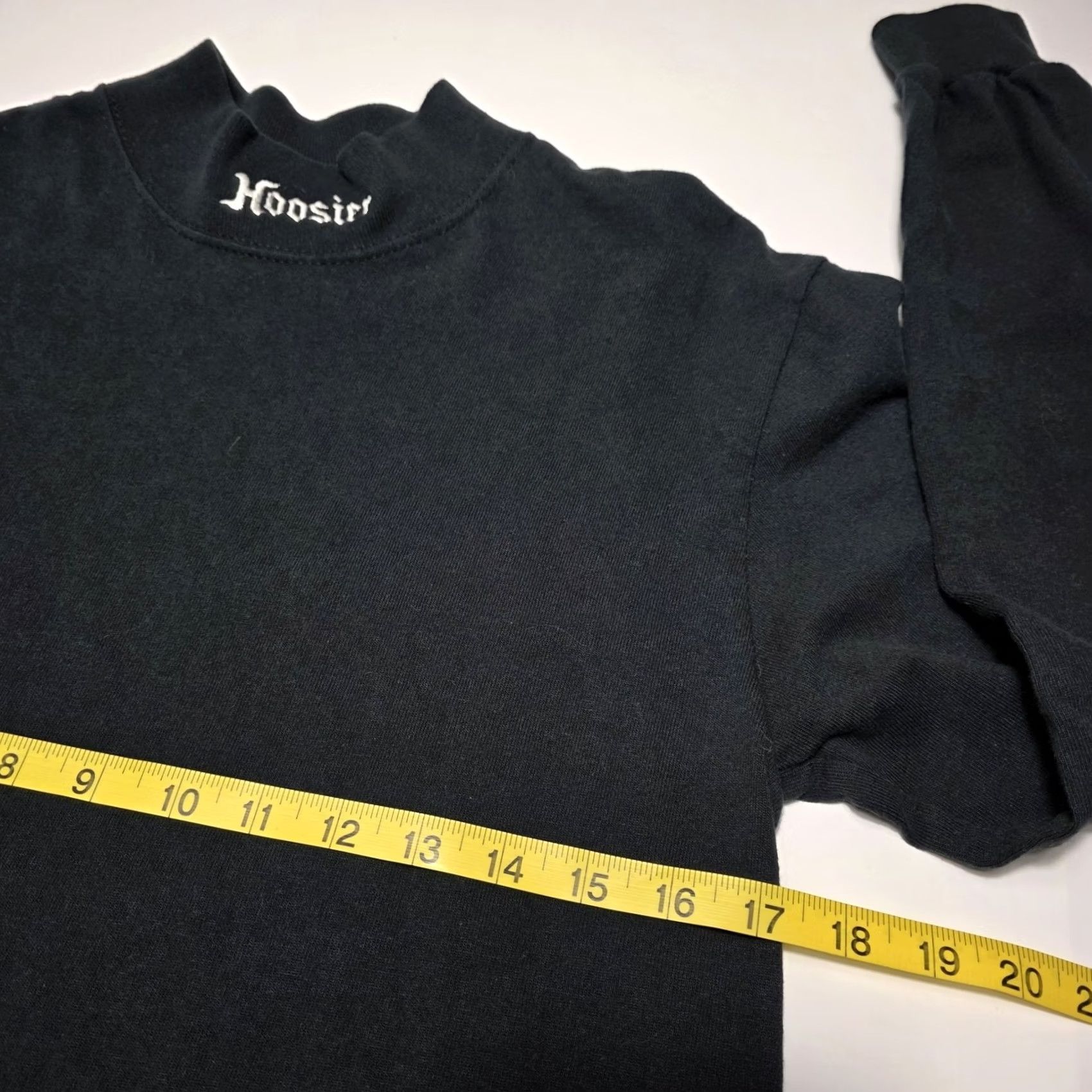 Anvil VINTAGE Hoosier Racing Tires Embroidered Mock Neck Long Sleeve T-Shirt Small Black 90s Mens Size US S / EU 44-46 / 1 - 3 Thumbnail