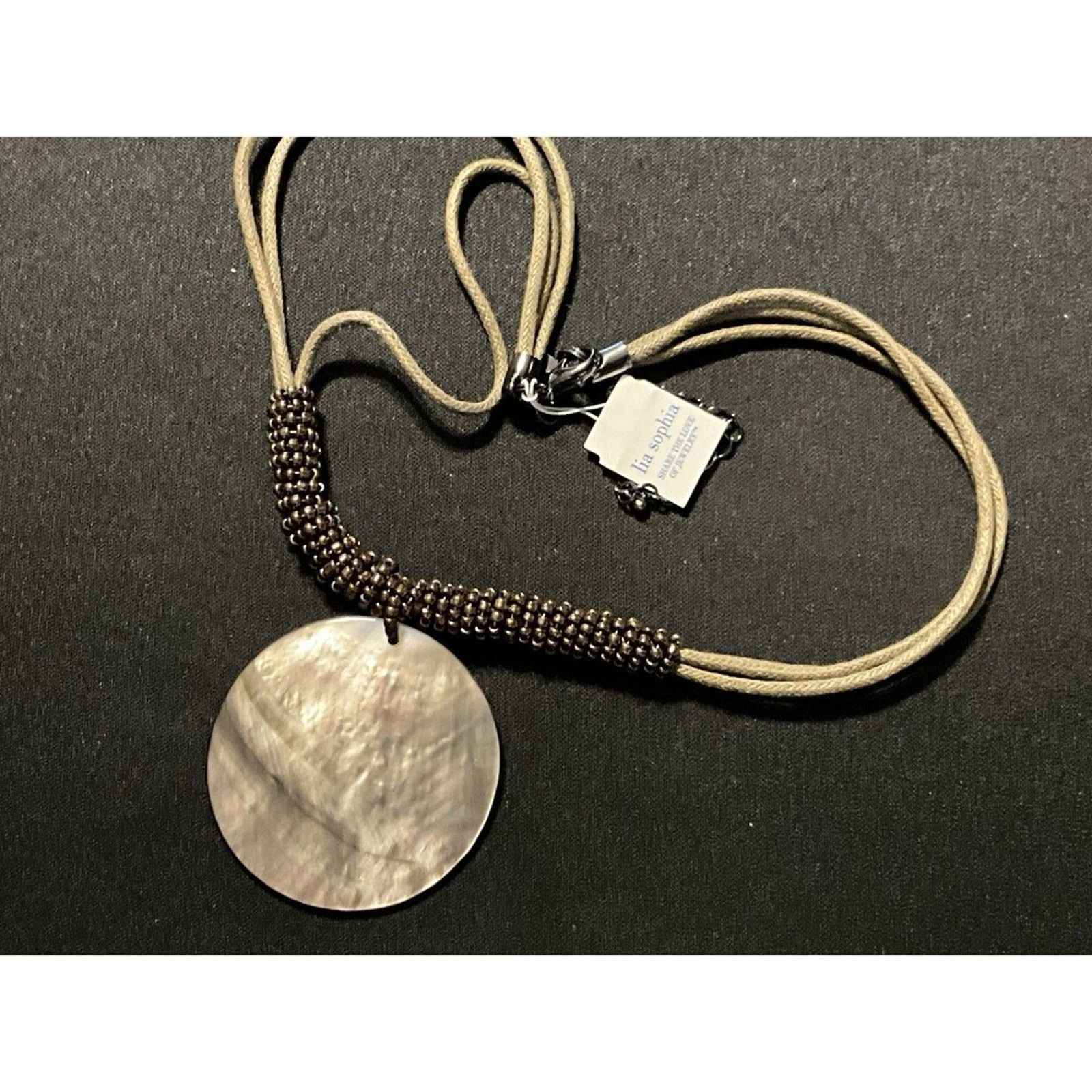 Other Lea Sophia Rope Necklace W/ Albalone Shell Pendant. Size ONE SIZE - 1 Thumbnail
