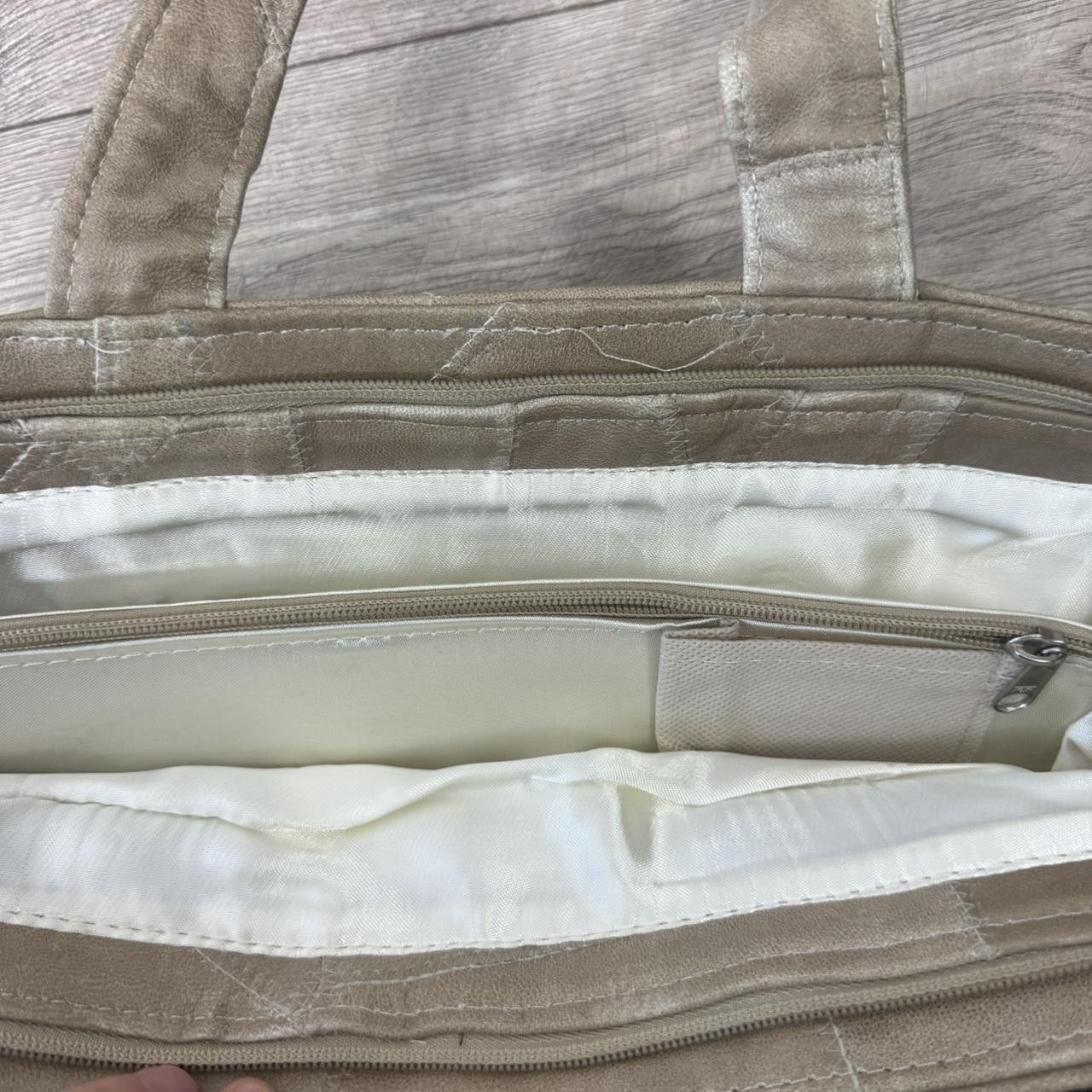 Vintage Beige Leather 2000s Bag Affilaction Vintage Size ONE SIZE - 6 Thumbnail