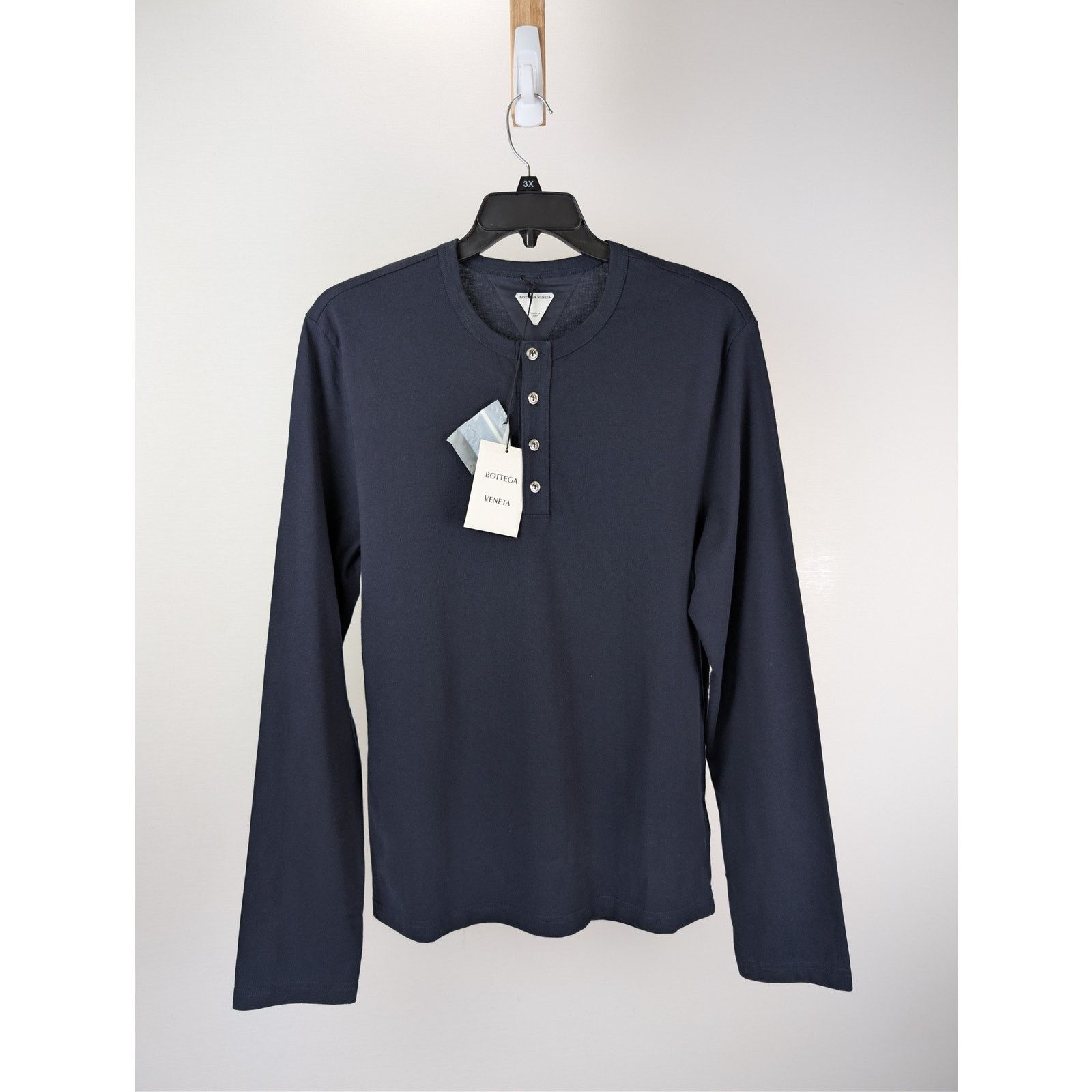 Bottega Veneta o1rshd1 Sunrise Light Cotton T-Shirt in Abyss Size US L / EU 52-54 / 3 - 2 Thumbnail