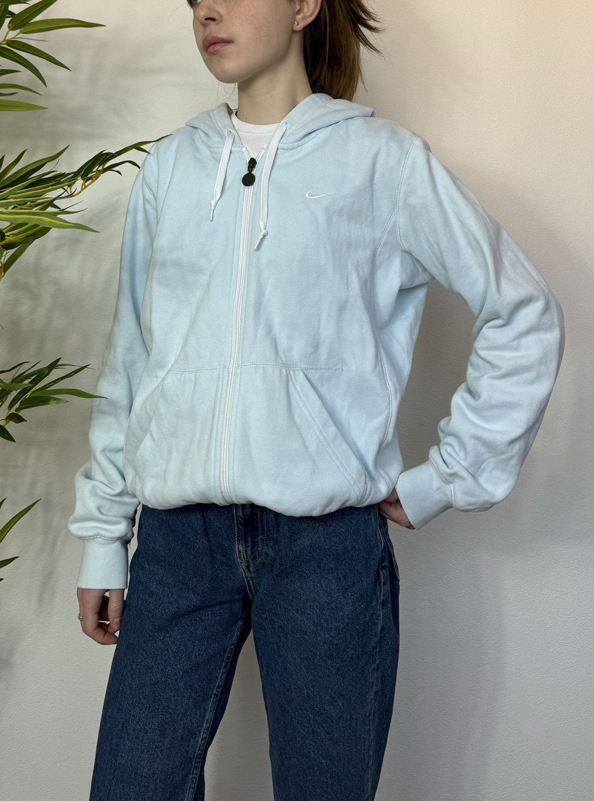 Nike VINTAGE NIKE 1990s BABY BLUE WMNS HOODIE Size L / US 10 / IT 46 - 2 Thumbnail