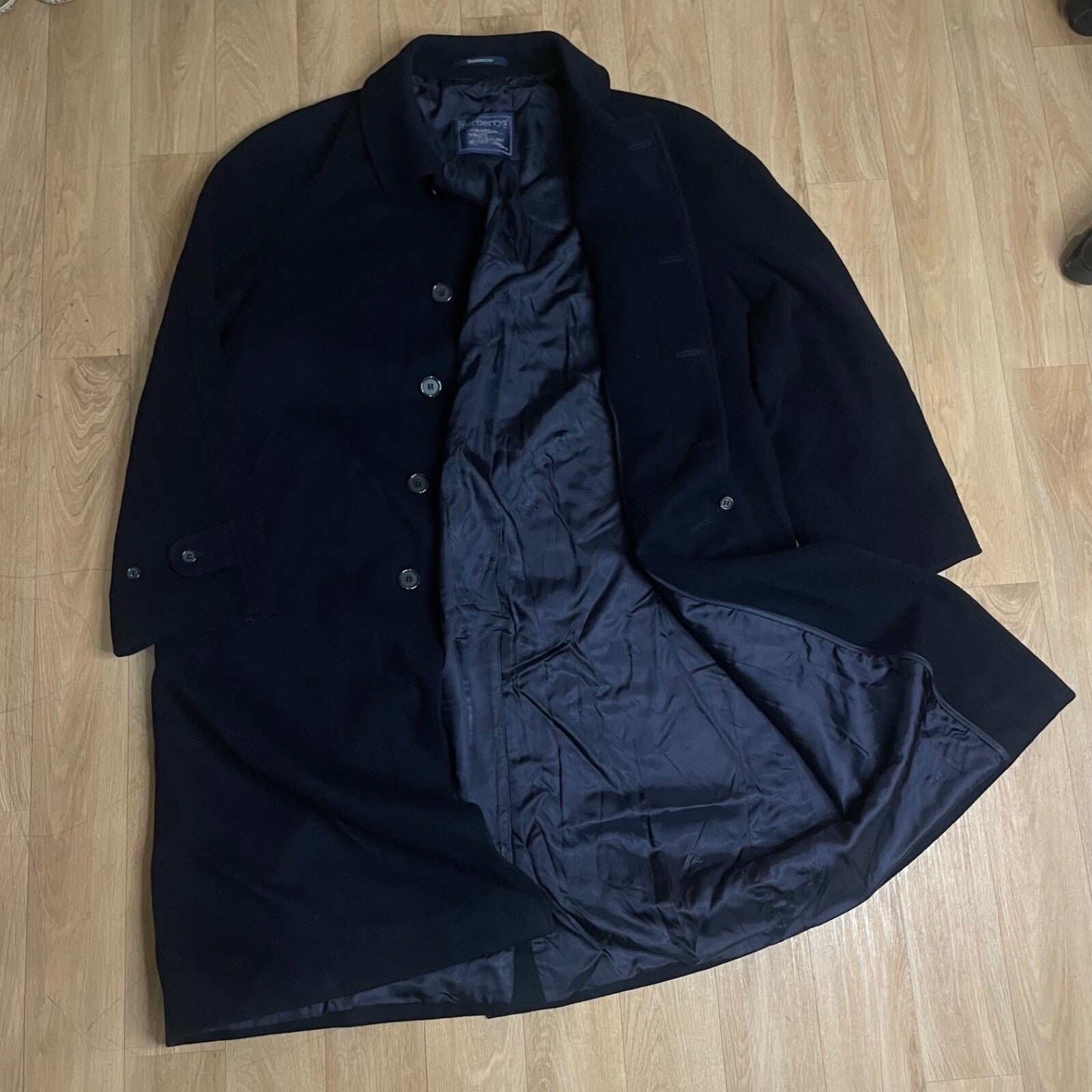 Burberry VINTAGE Burberry Trench Coat CASHEMERE VIRGIN WOOL BLUEnavy Size US L / EU 52-54 / 3 - 4 Thumbnail