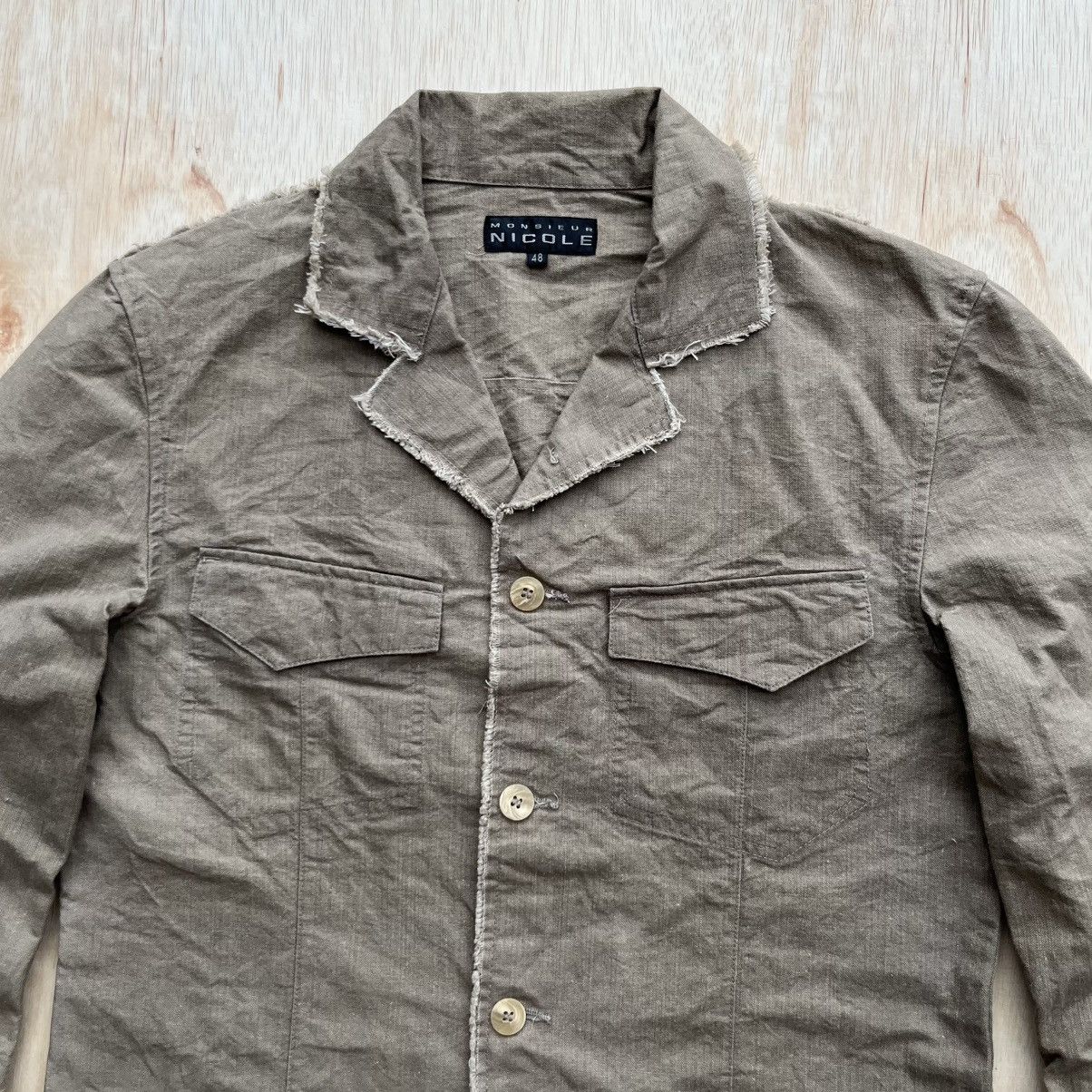 Nicole Club MONSIEUR NICOLE OPEN COLLAR UTILITY LONG SLEEVE SHIRT Size US M / EU 48-50 / 2 - 2 Thumbnail