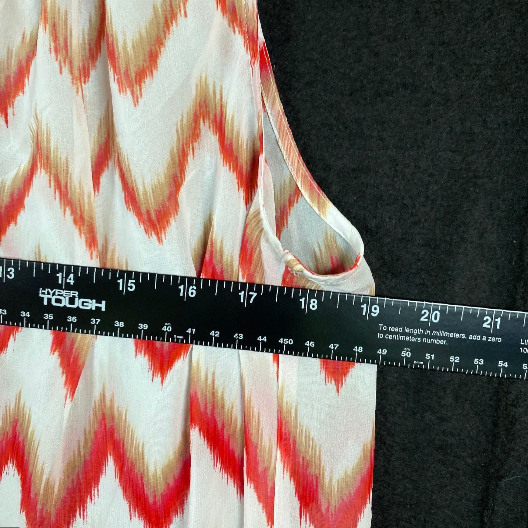 Liz Claiborne Liz Claiborne Womens Blouse Multicolor Zig Zag Sleeveless VNeck Henley Sheer L Shirt Size L / US 10 / IT 46 - 5 Thumbnail