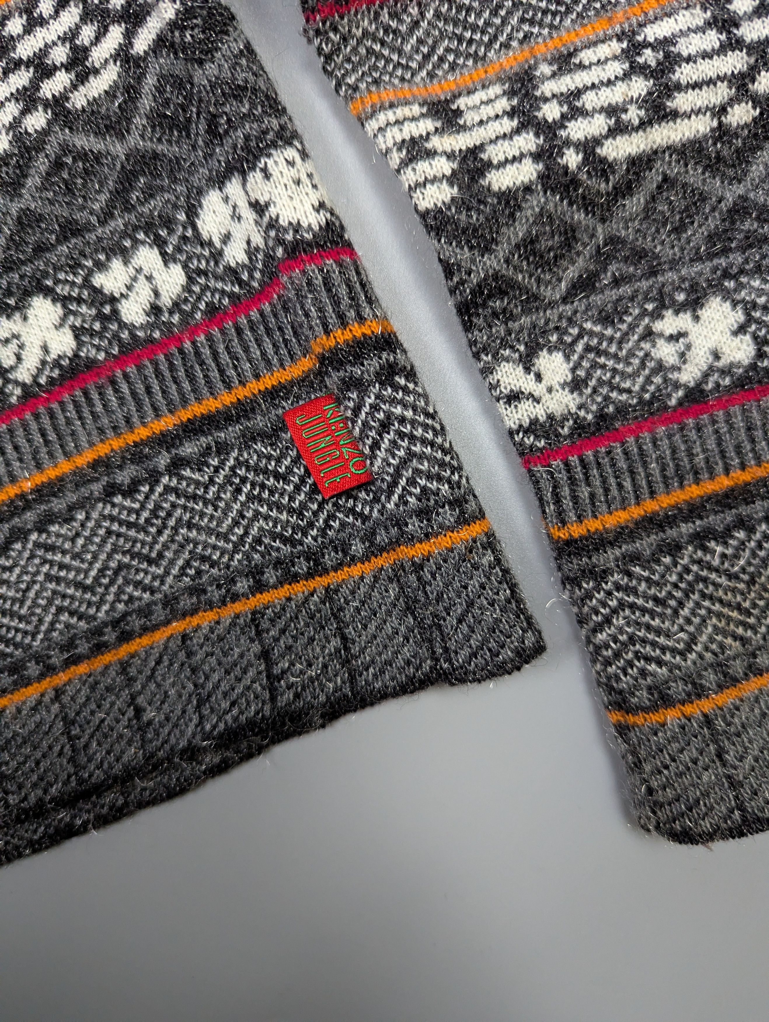 Kenzo KENZO JUNGLE 80s Womens Fair Isle Knitted Cardigan Sweater Size XS / US 0-2 / IT 36-38 - 6 Thumbnail