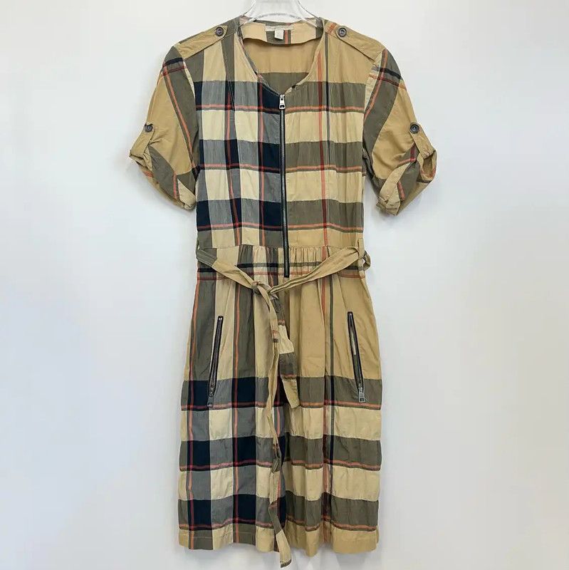 Burberry Burberry Khaki Check Dress for Women Size M / US 6-8 / IT 42-44 - 1 Thumbnail