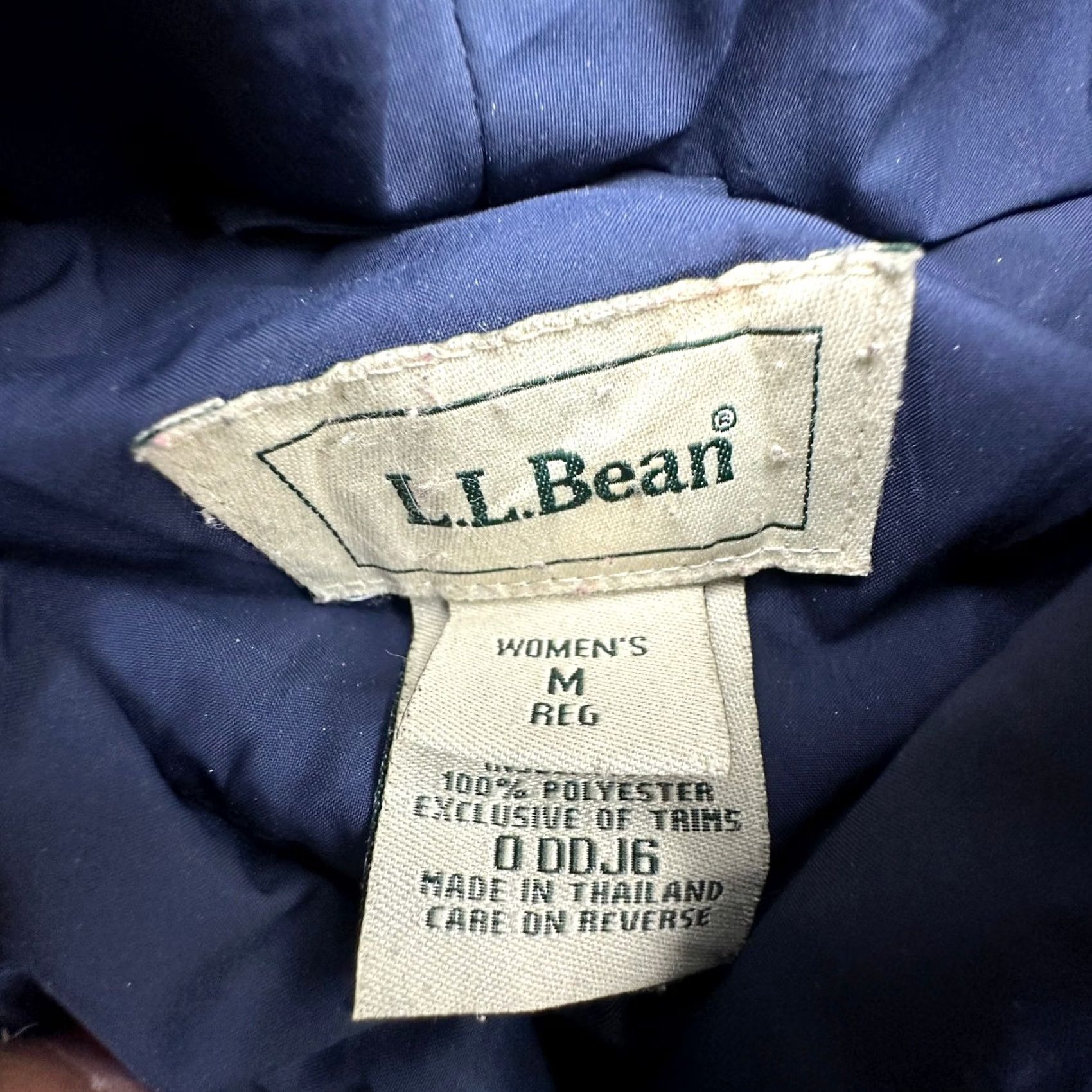 Vintage LL Bean DDJ6 Blue Quilted Puffer Coat Womens Medium Snap Front Mid Length Jacket Size M / US 6-8 / IT 42-44 - 3 Thumbnail