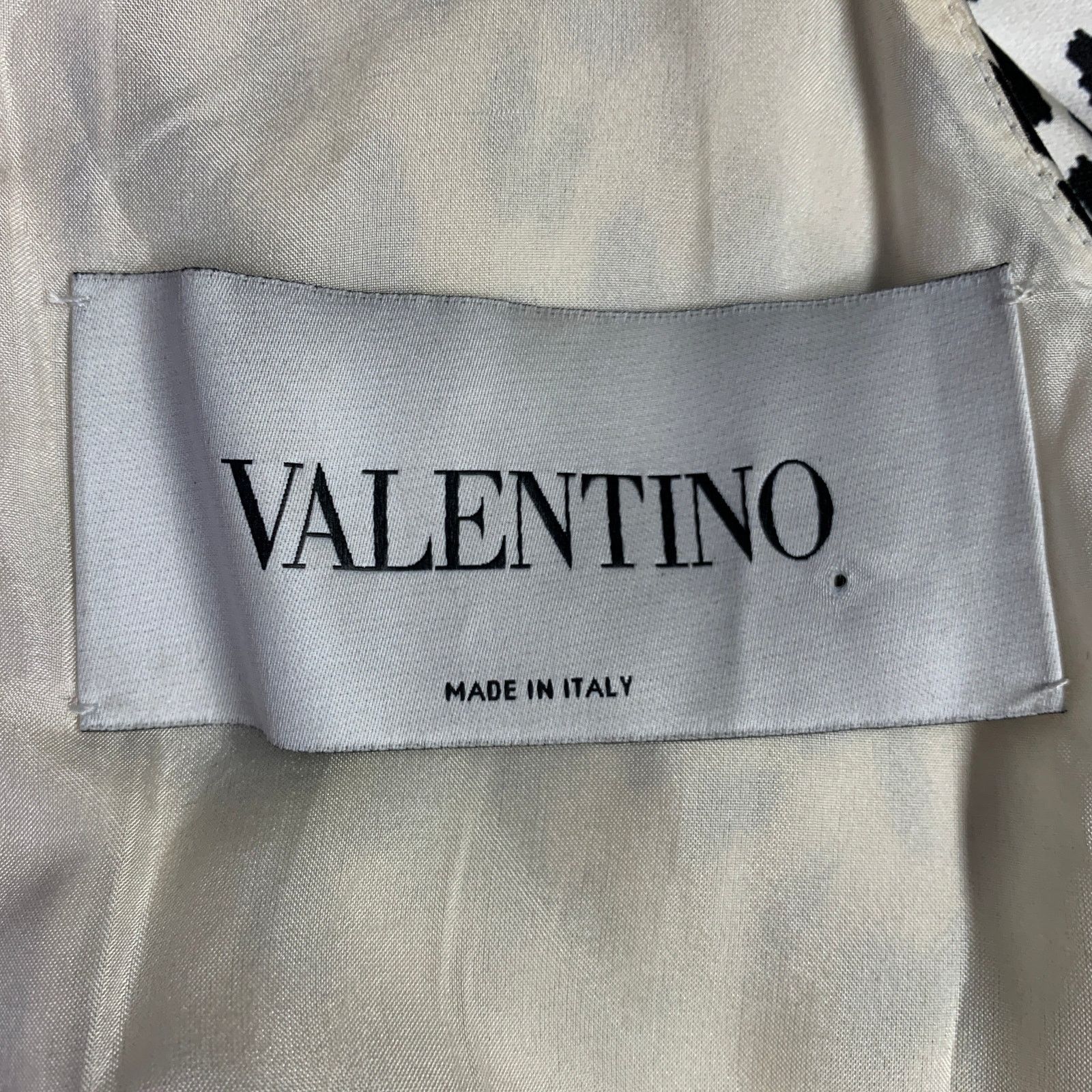 Valentino Size S White Black Animal Print Halter Cocktail Dress Size S / US 4 / IT 40 - 5 Thumbnail