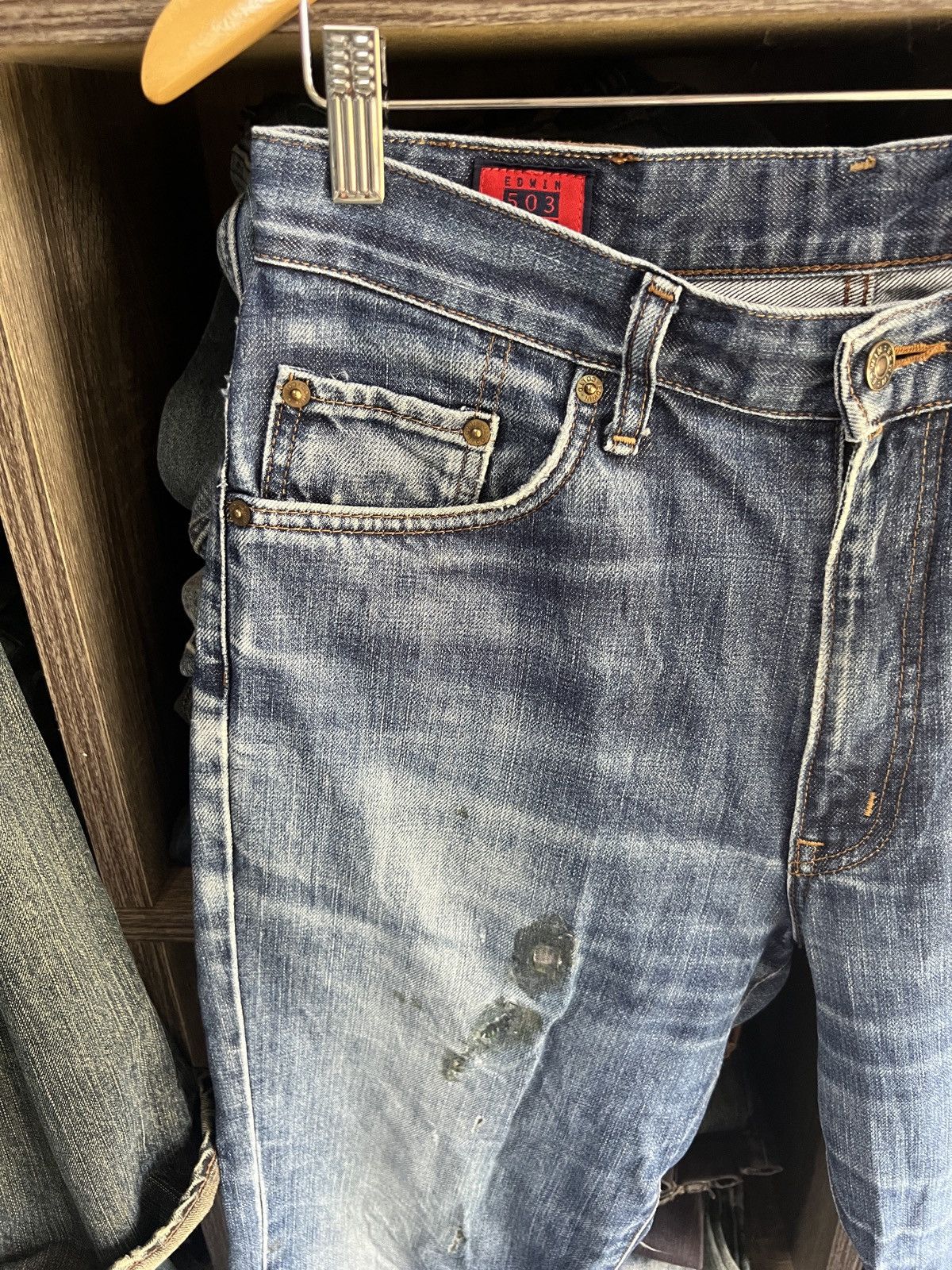 Edwin 🔥Vintage Edwin 503 Regular Distressed Denim Size US 31 - 6 Thumbnail