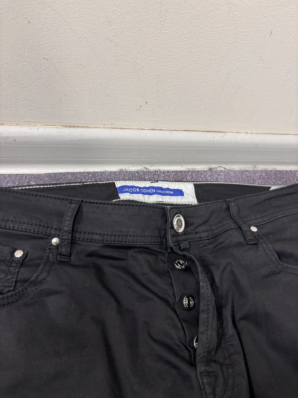 Jacob Cohen Jacob Cohen Men’s Black Cotton Blend Stretch Pants Jeans Size US 35 - 7 Thumbnail