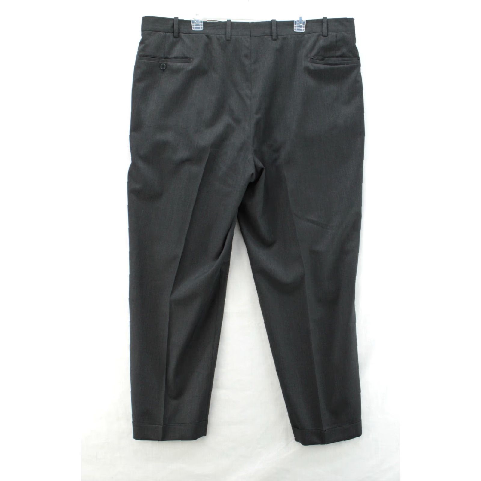 Vintage Corbin Dress Pants Mens 44x30 Black Wool Pleated Cuffed Slacks Classic Stylish Size US 44 / EU 60 - 4 Thumbnail