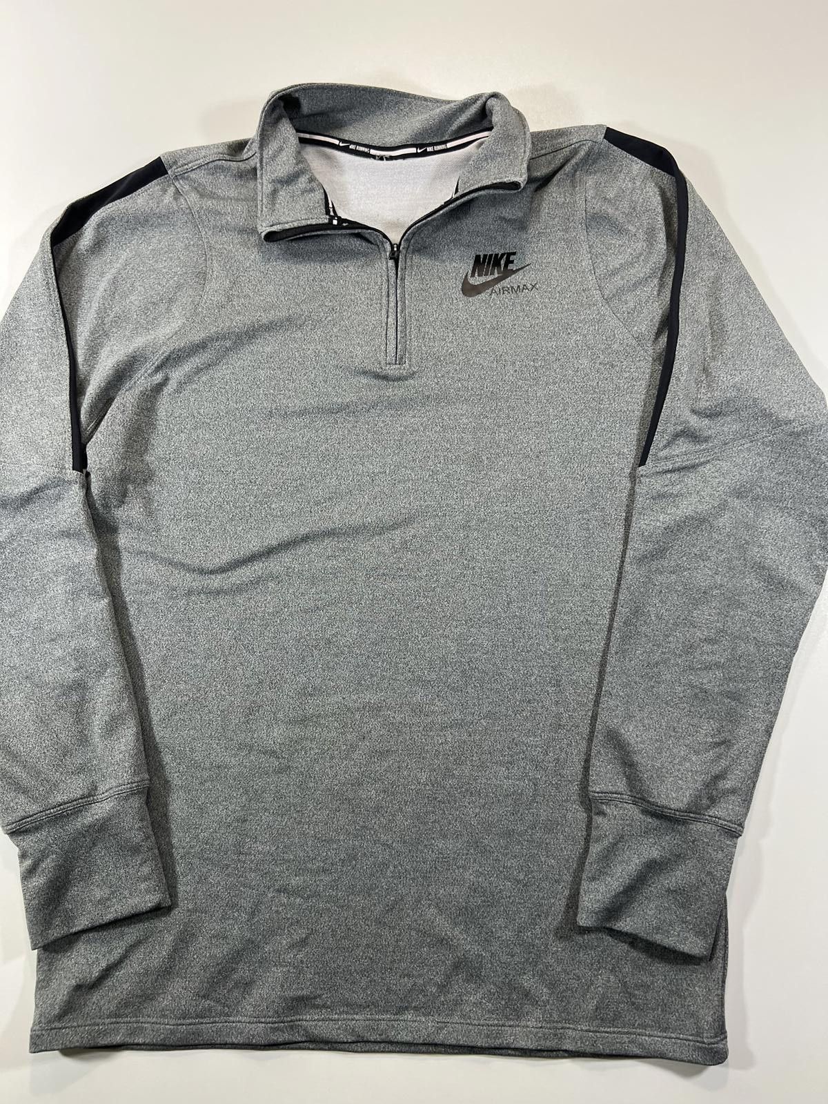 Nike Nike Air Max Grey Quarter-Zip Pullover Sweatshirt Size US M / EU 48-50 / 2 - 1 Thumbnail