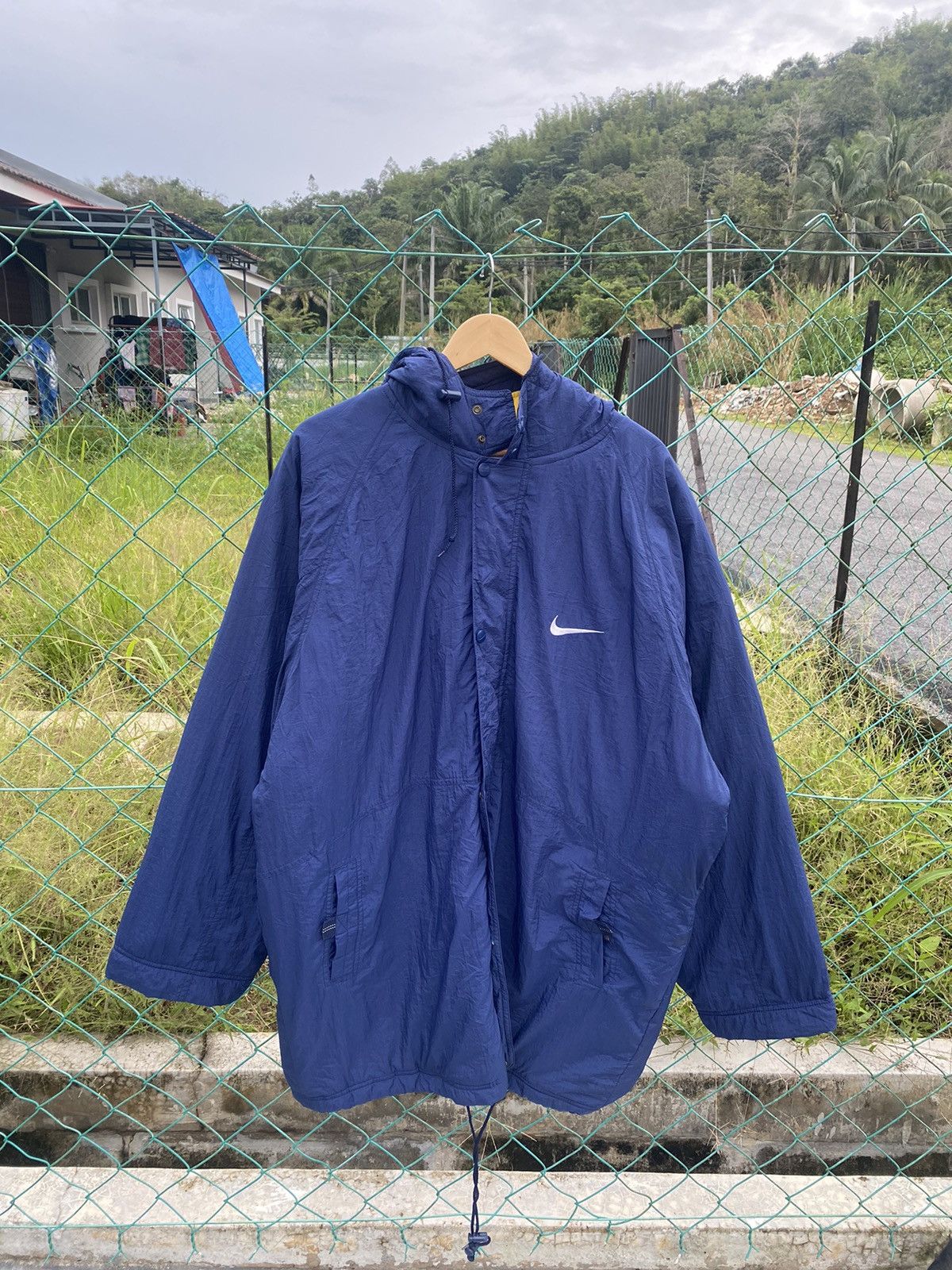 Nike × Vintage AW Vintage Nike Woven Big Swoosh Parka Jacket Size US XXL / EU 58 / 5 - 2 Thumbnail