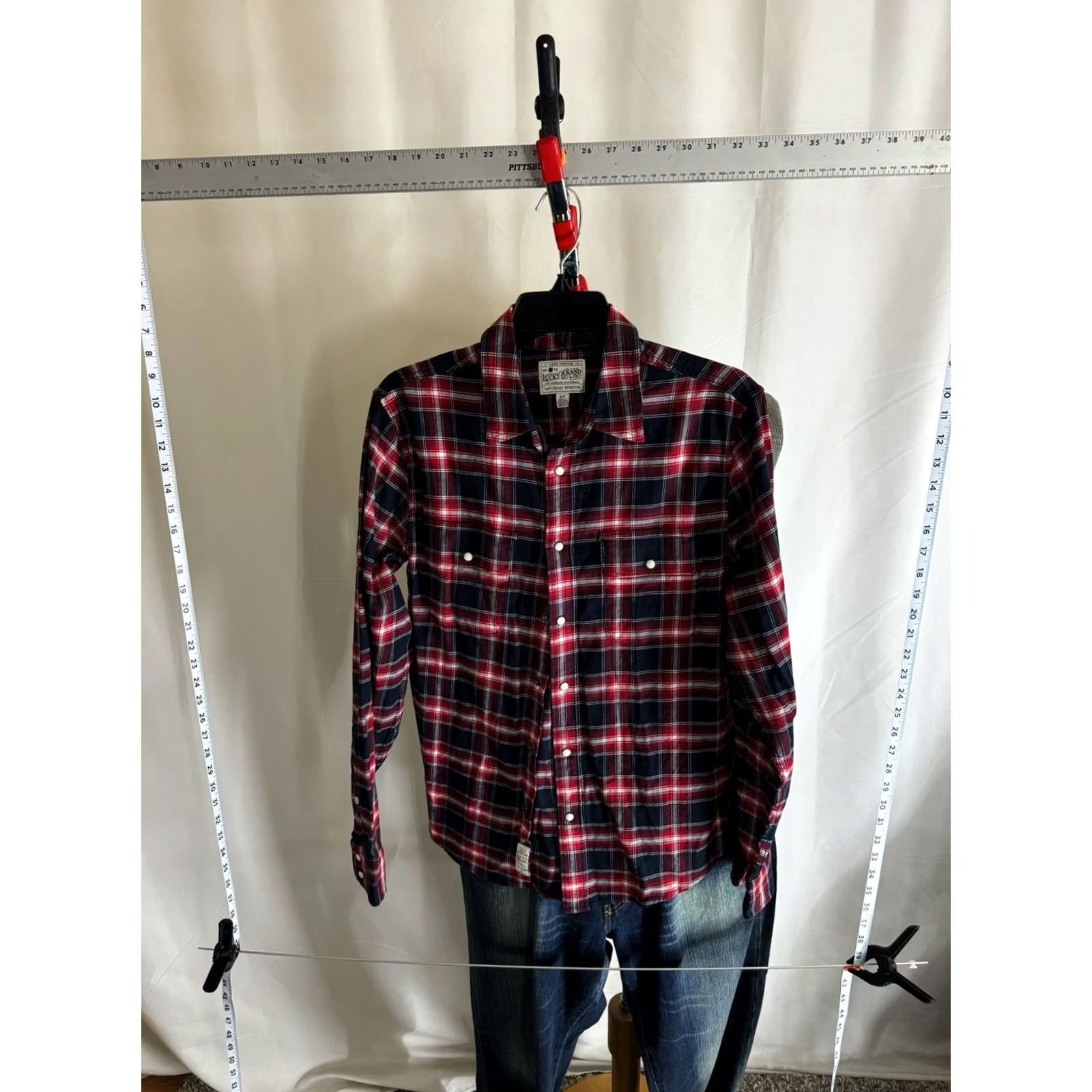 Lucky Brand Lucky Brand Red Plaid Flanel Button-Up Shirt Long Sleeve Small S Men XS? Size US S / EU 44-46 / 1 - 2 Thumbnail