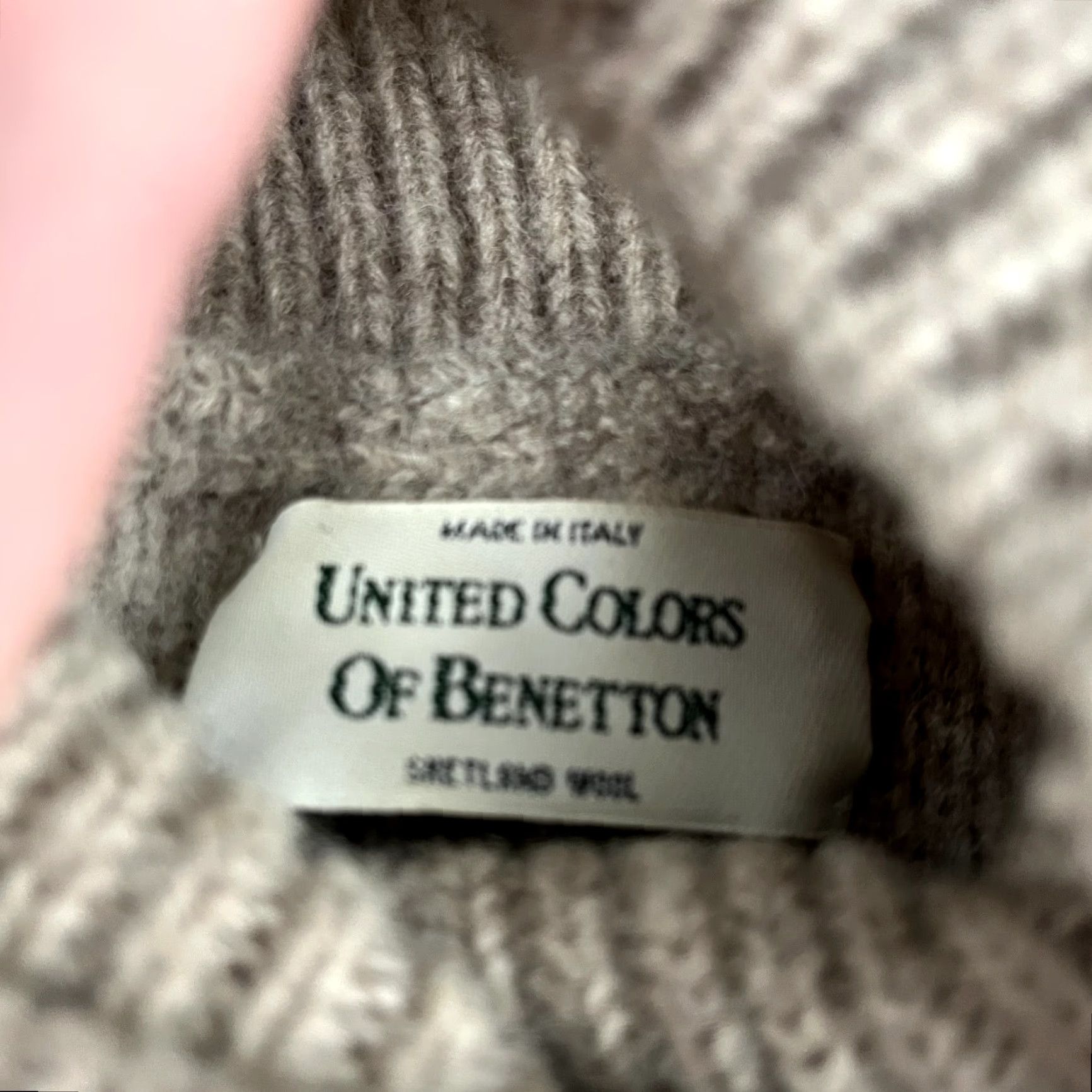 United Colors Of Benetton UNITED COLORS of BENETTON Sweater Womens Size 50 M/L Brown Shetland Wool Granny Size L / US 10 / IT 46 - 2 Thumbnail
